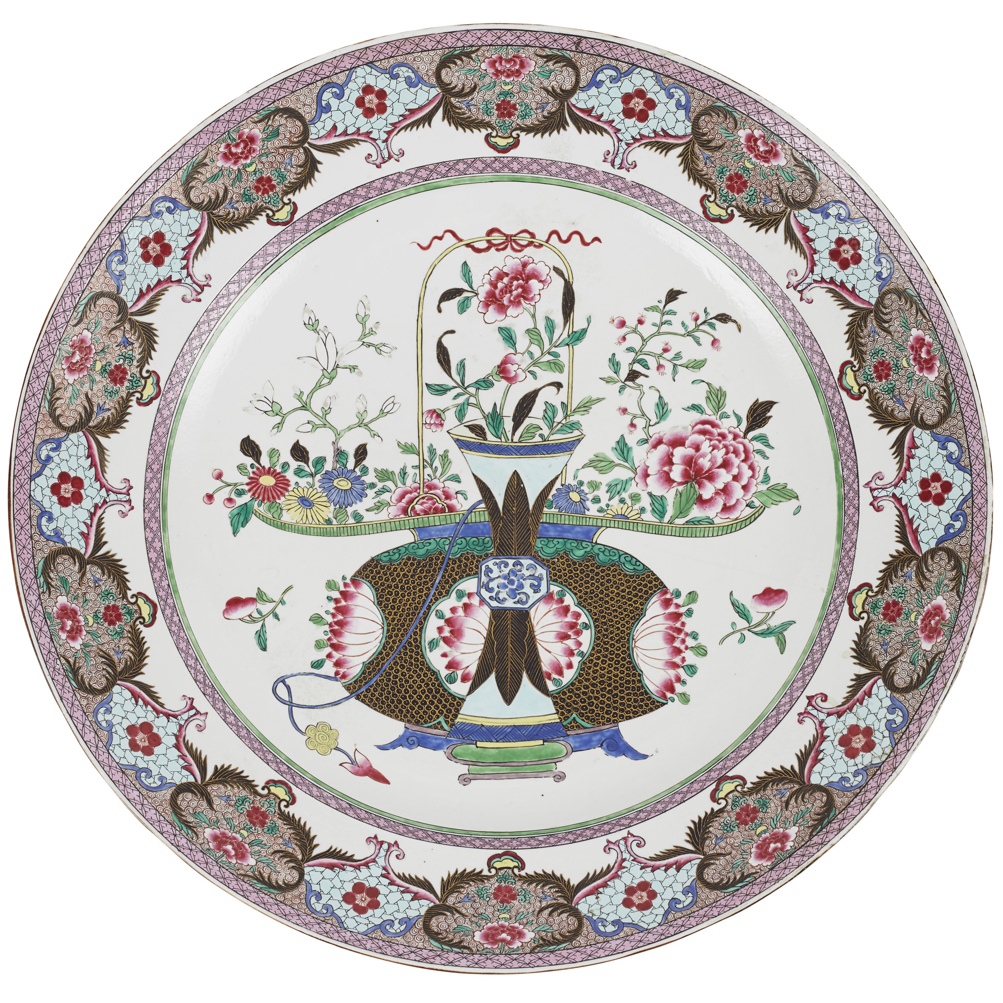 LARGE FAMILLE ROSE CHARGER