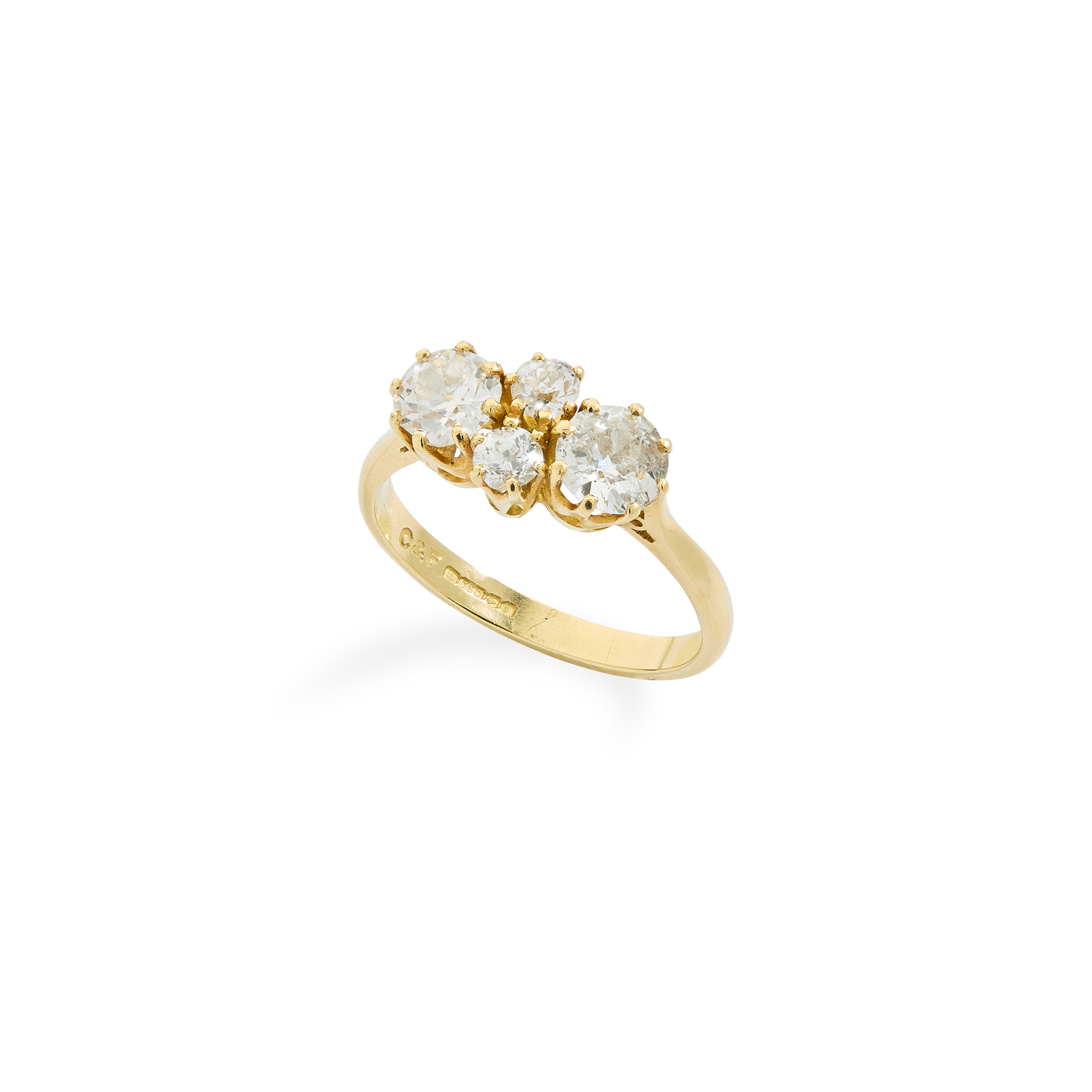An 18ct gold diamond cluster ring