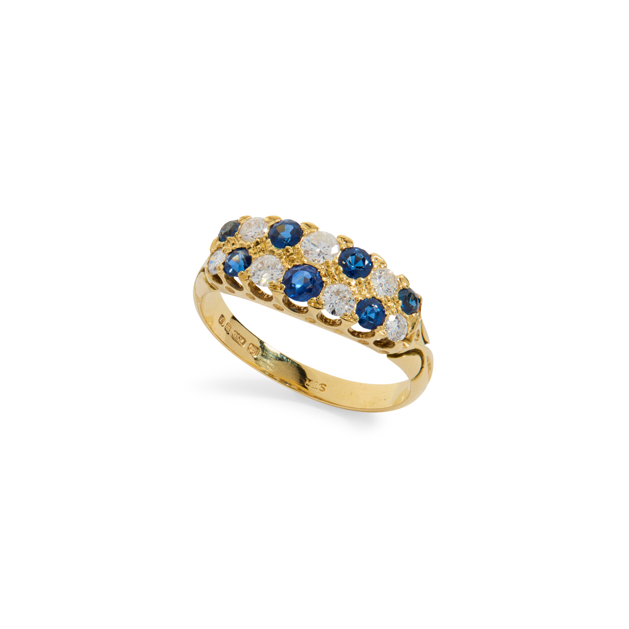 An 18ct gold sapphire and diamond ring