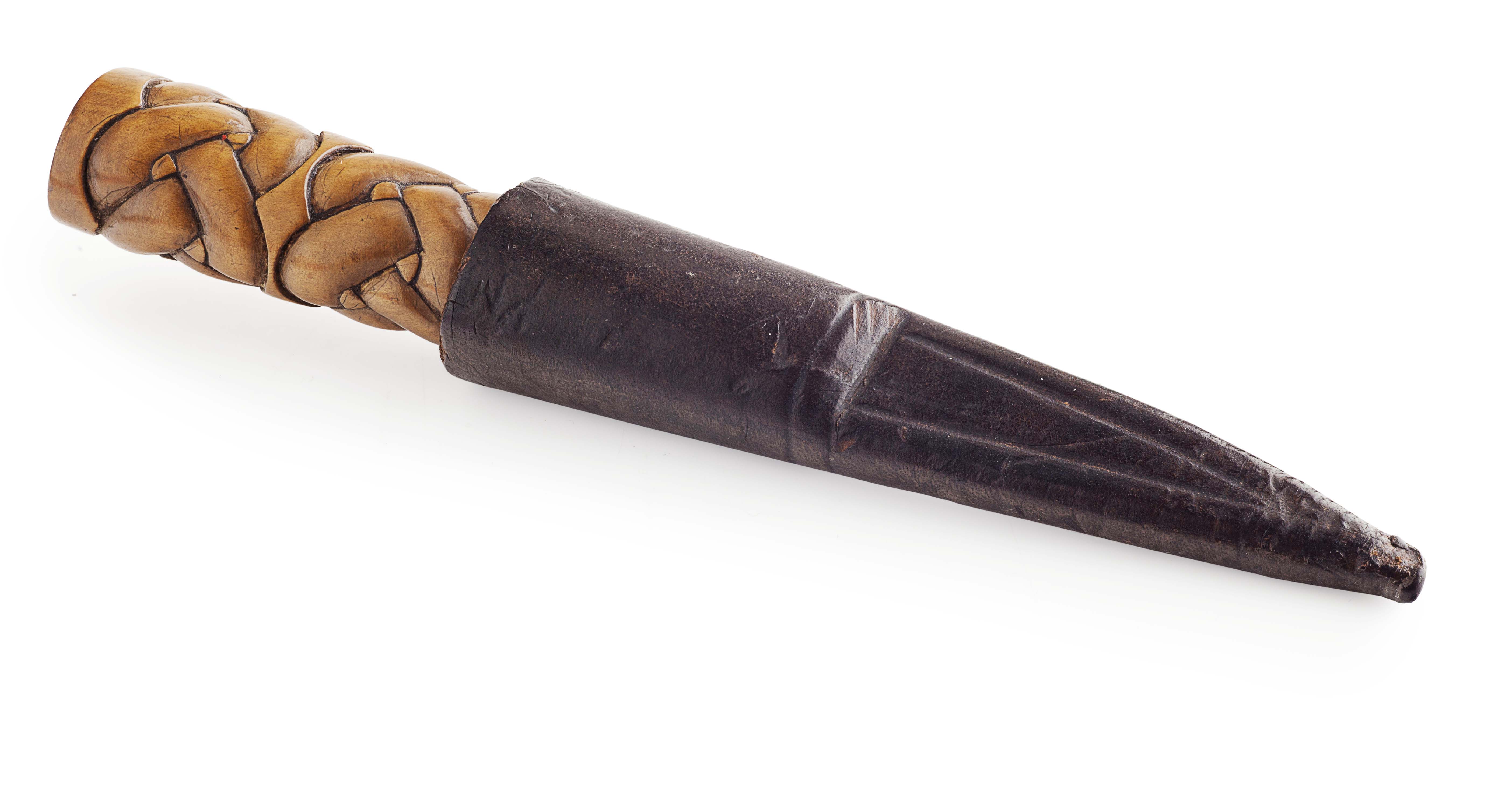 An 18th century sgian dubh / sgian ochle and scabbard
