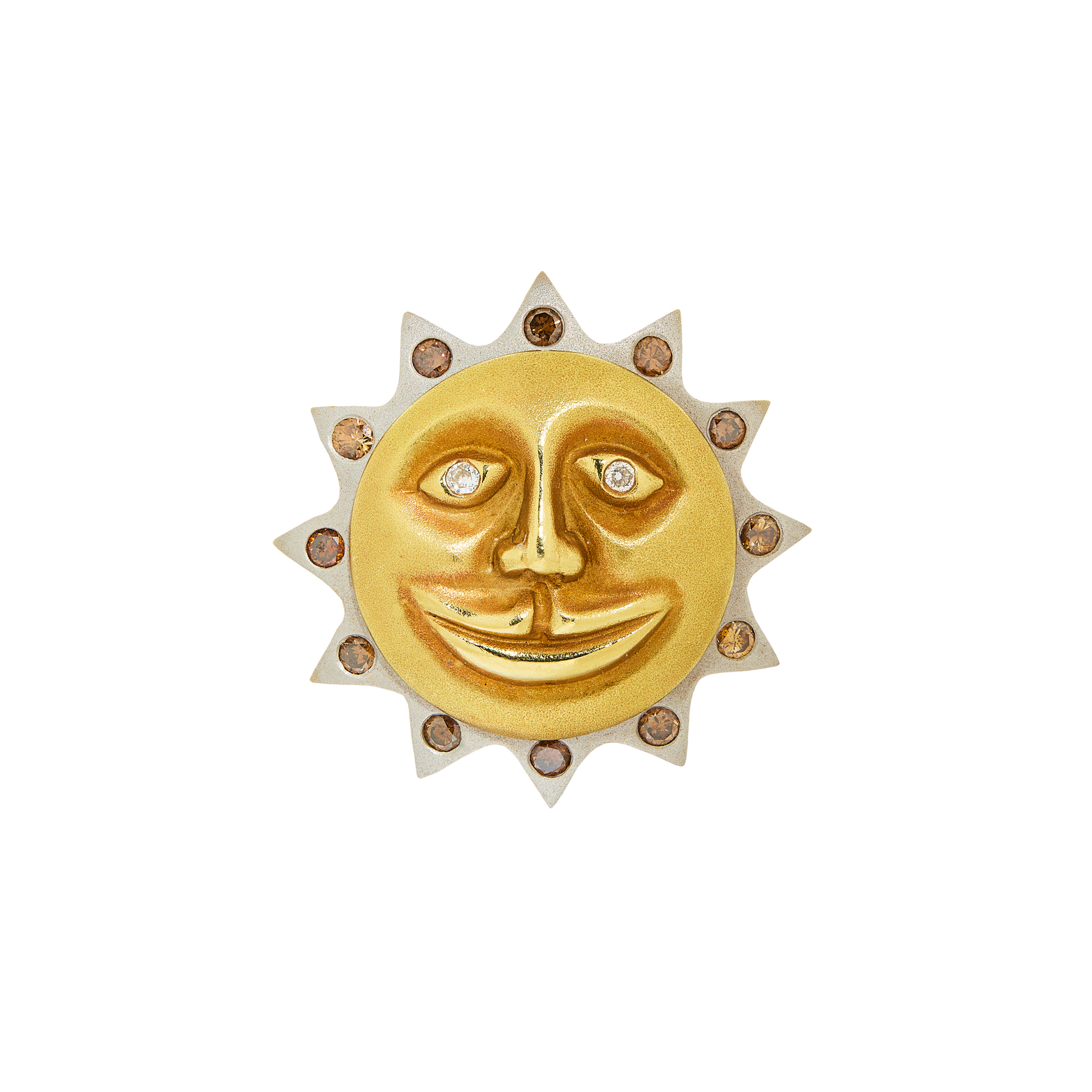 A diamond sun motif pendant