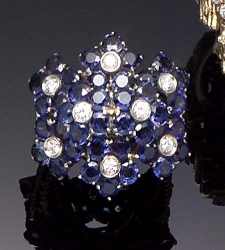 A sapphire and diamond multi-cluster ring,