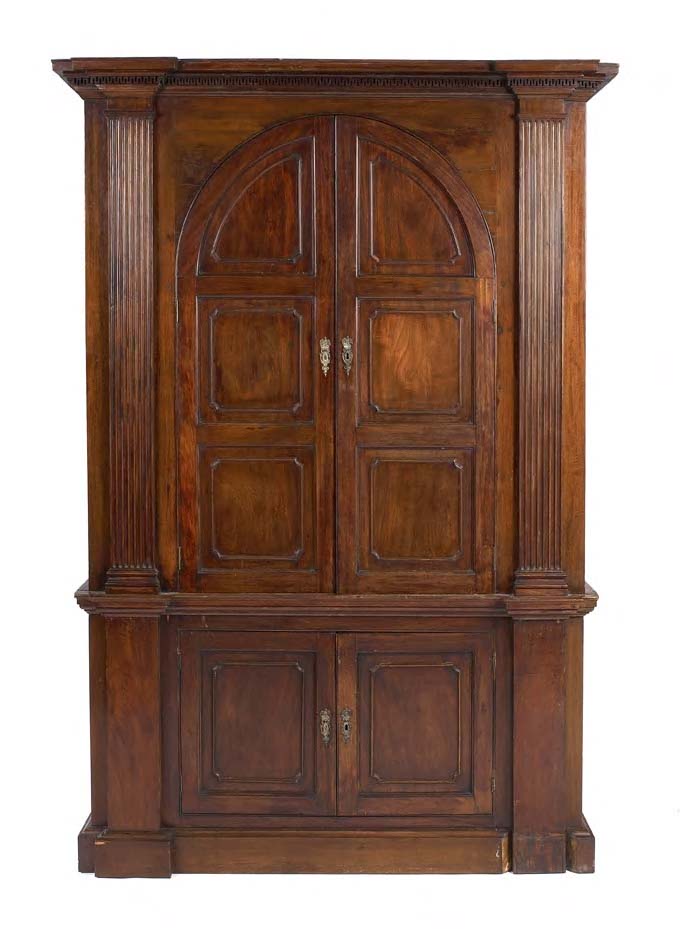 A late 18th century mahogany buffet cabinet,