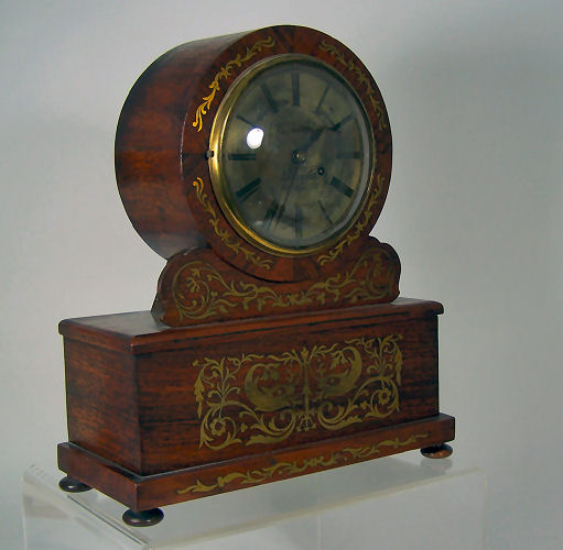A Regency period rosewood and brass inlaid bracket clock By W. Vaughan, Newport
