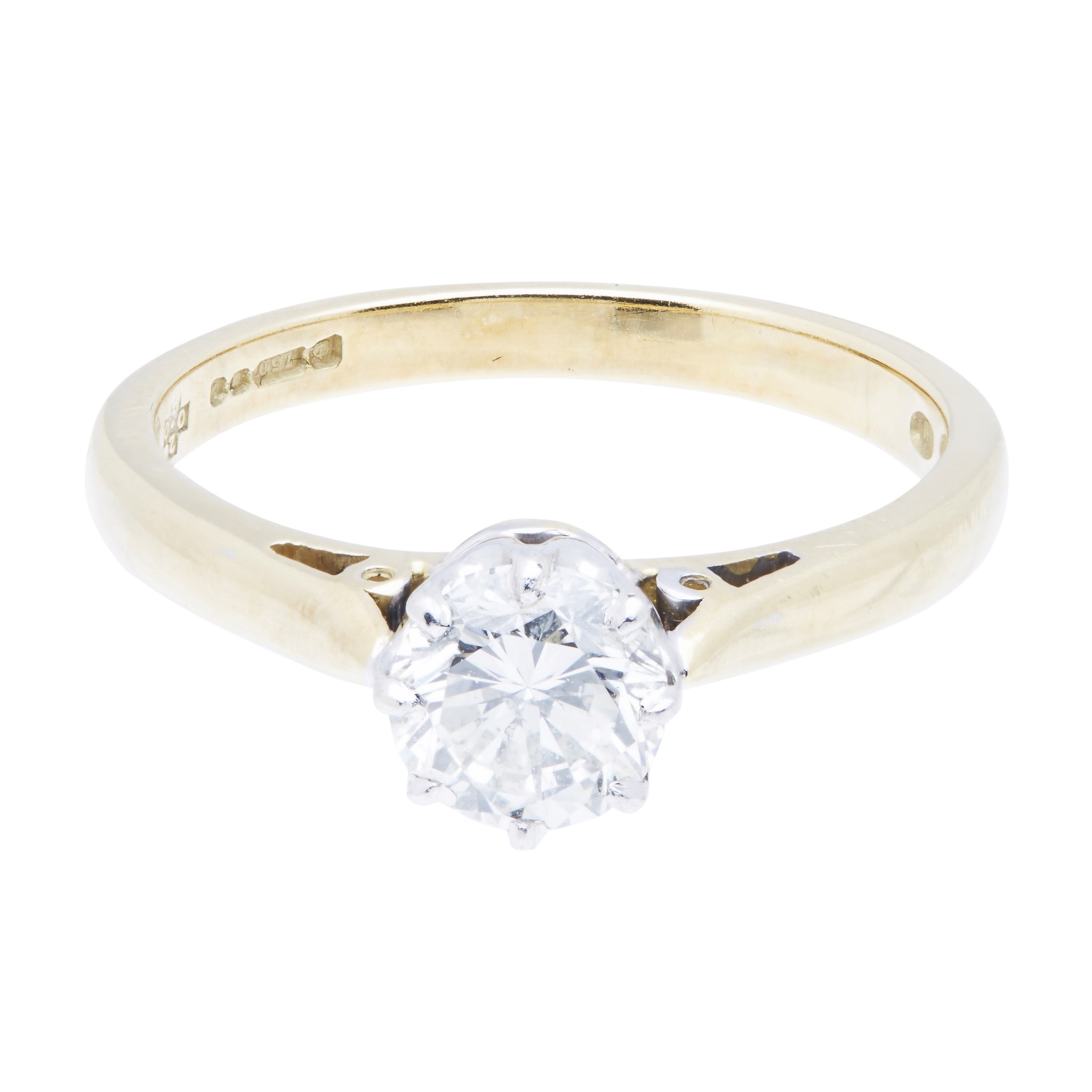 A single stone diamond set ring