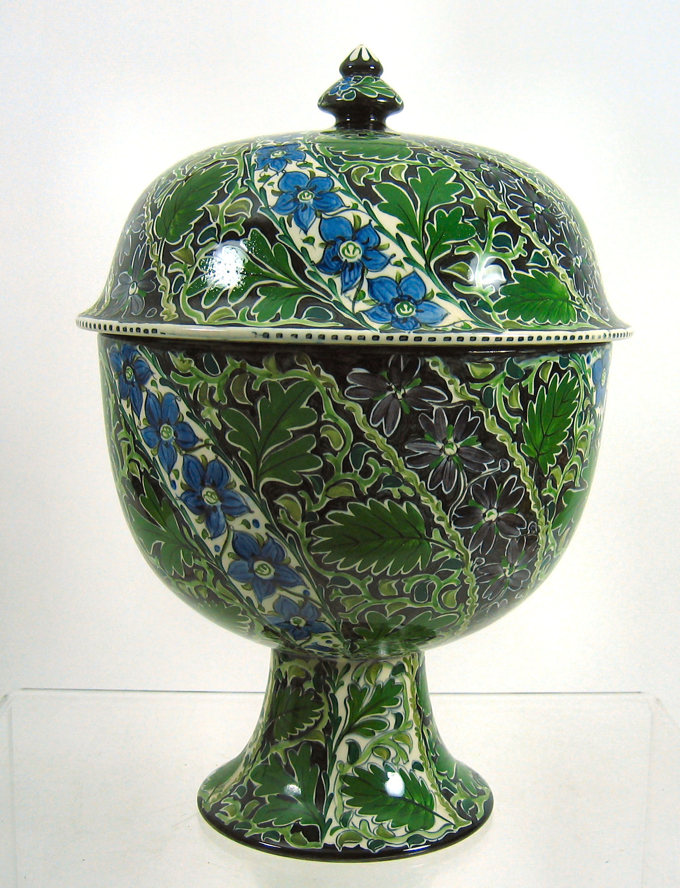 Alfred Powell (1865-1960) A Wedgwood Arts and Crafts earthenware comport and cover,