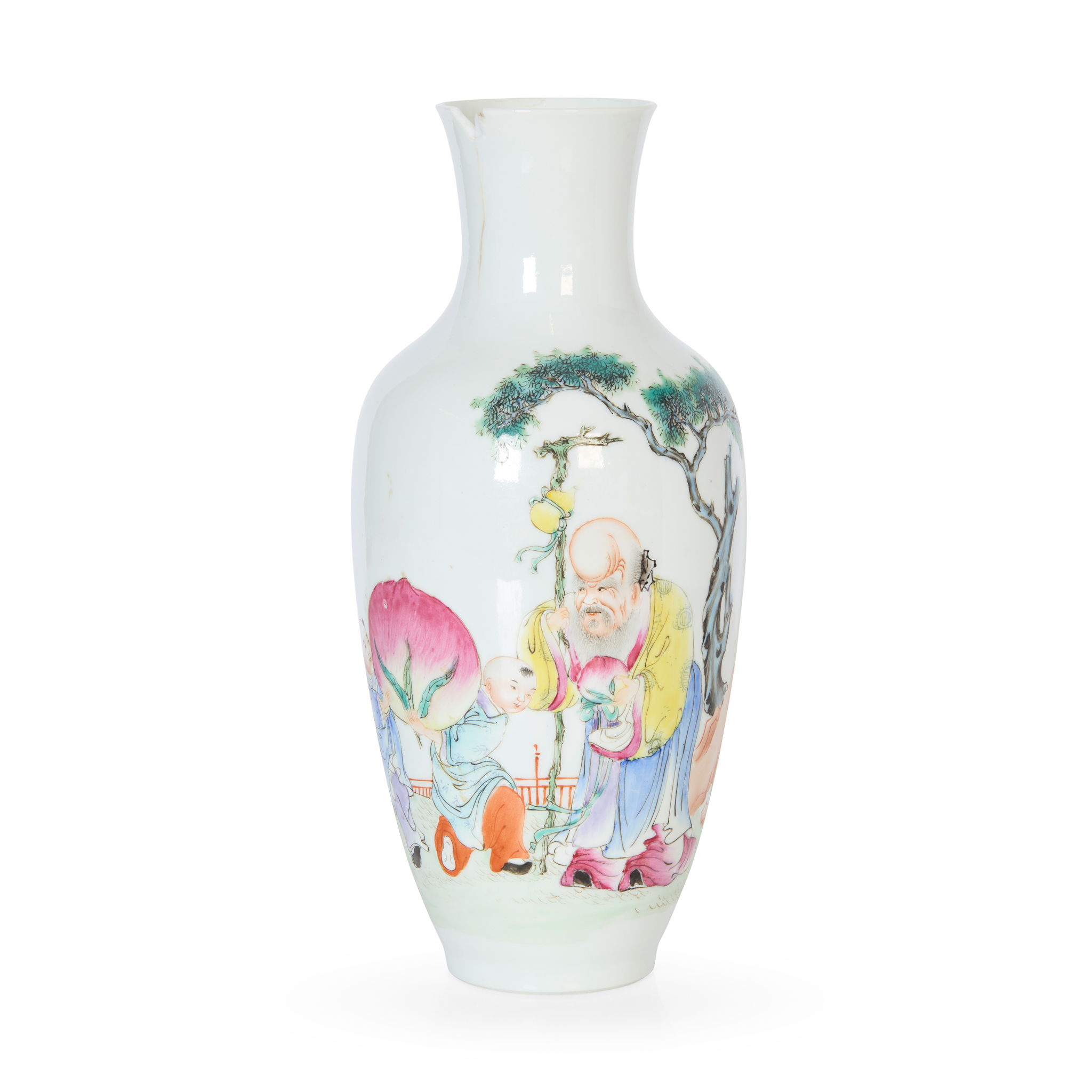 FAMILLE ROSE 'IMMORTAL' VASE