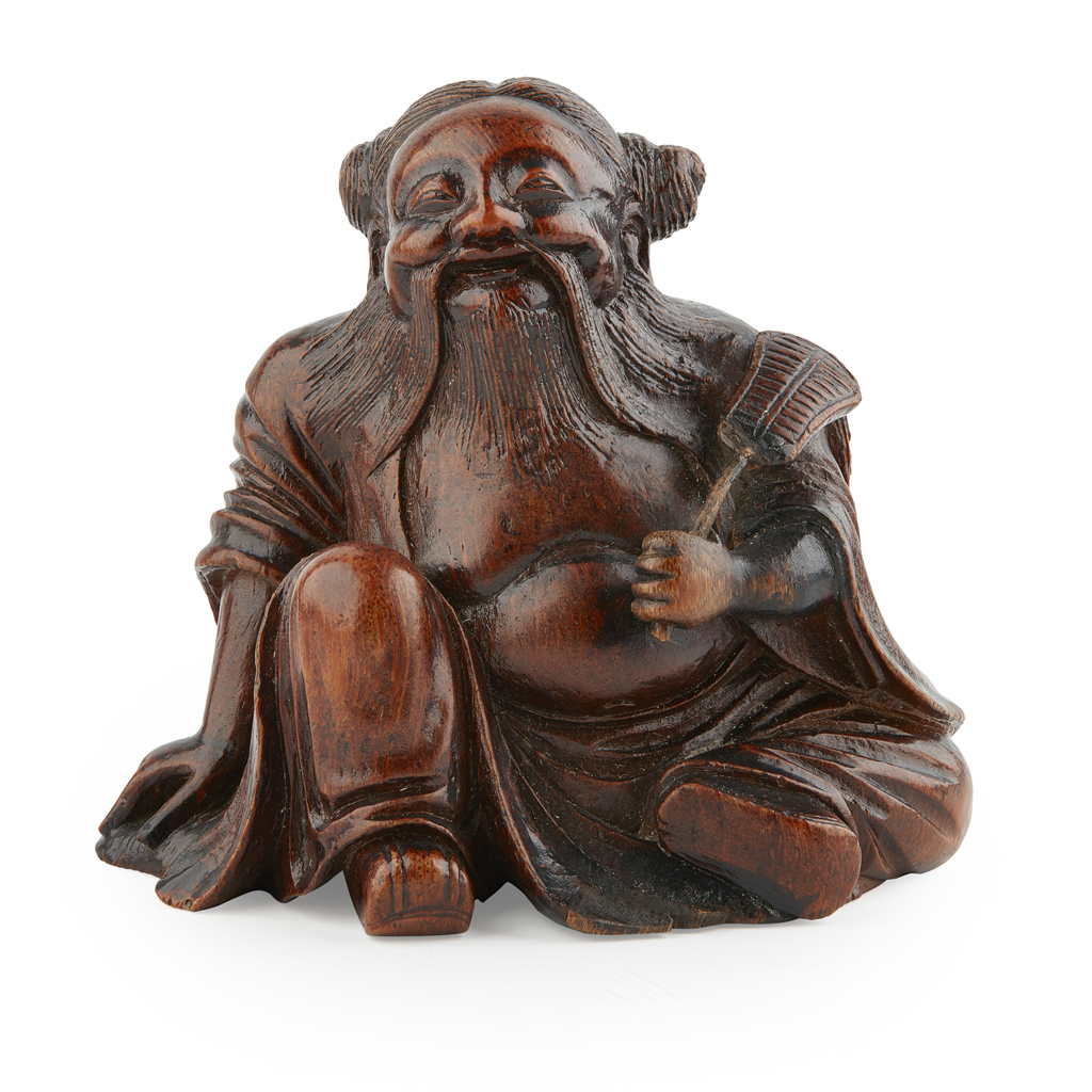 BAMBOO FIGURE OF THE IMMORTAL ZHONG LI QUAN