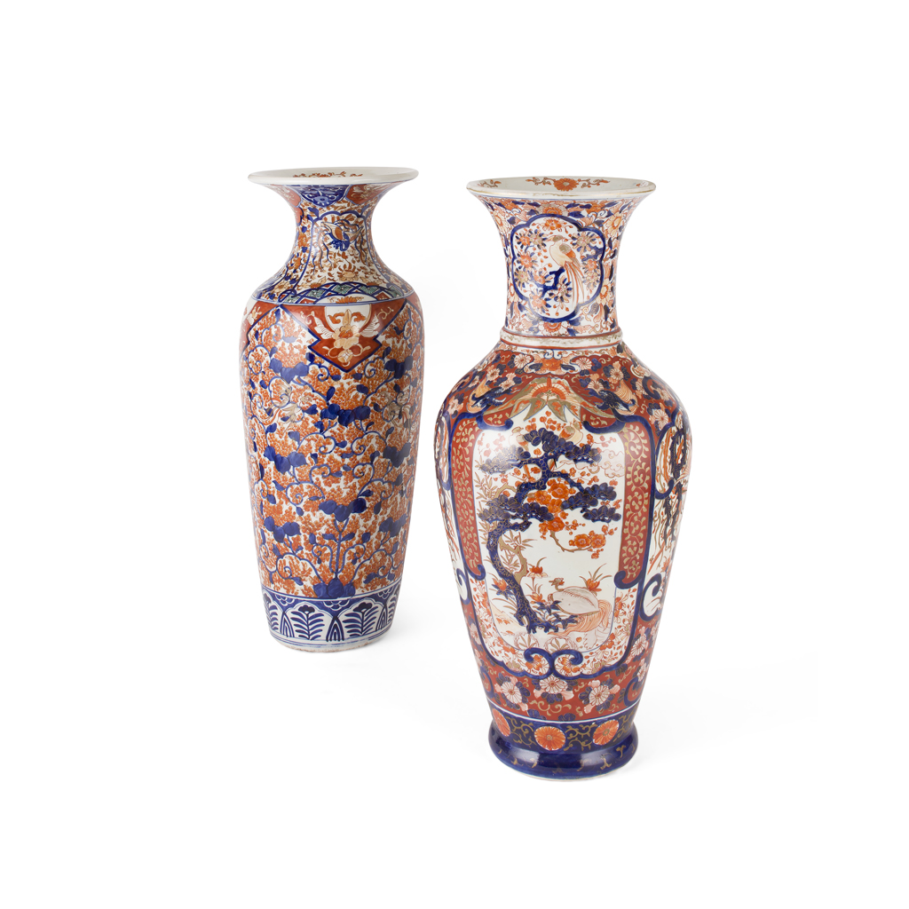 TWO JAPANESE IMARI PORCELAIN VASES