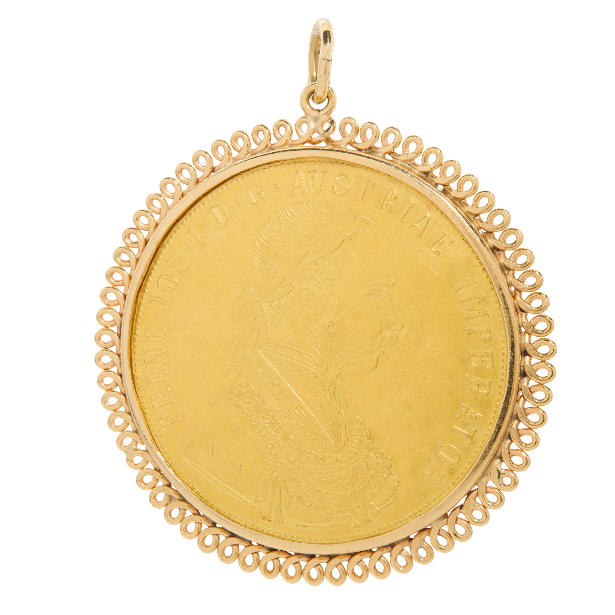 A Franz Joseph 4 Ducat gold coin pendant