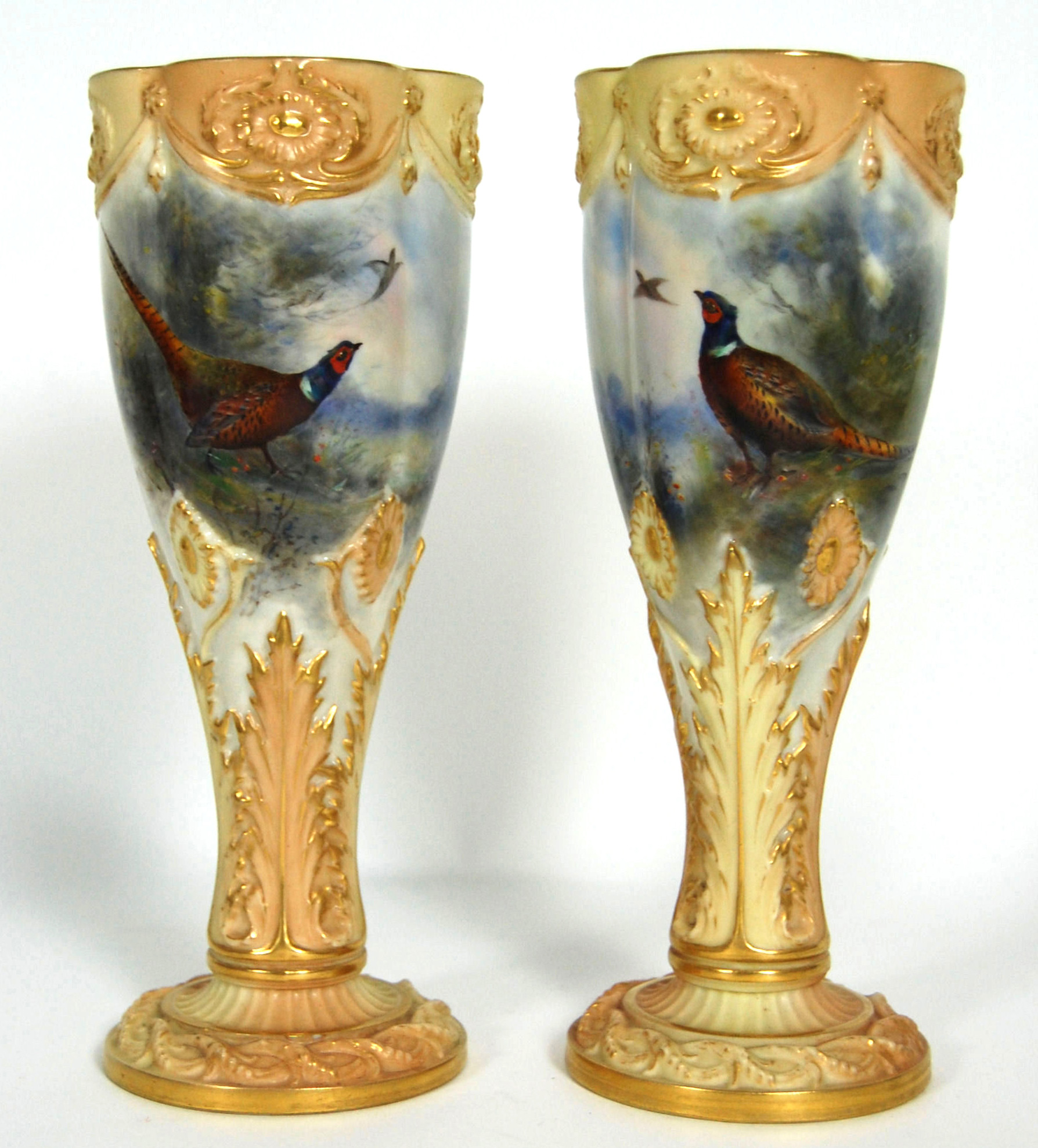 PAIR OF ROYAL WORCESTER VASES