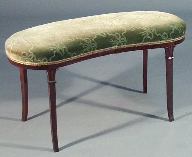 An Edwardian mahogany framed dressing stool