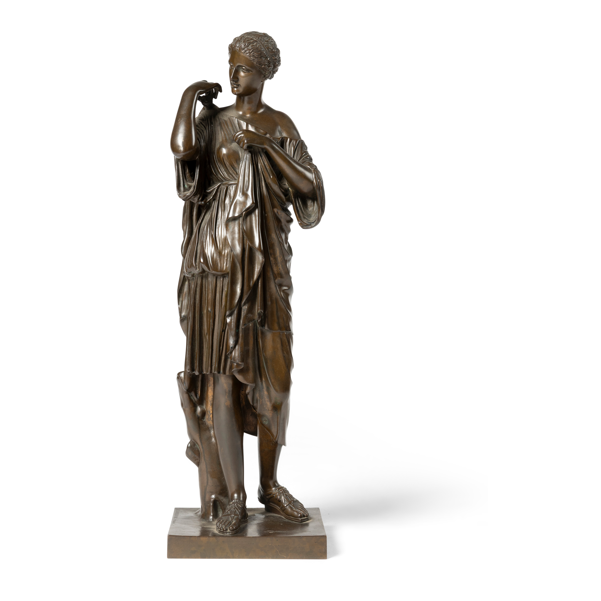 A BRONZE FIGURE OF THE DIANA OF GABII, AFTER THE ANTIQUE