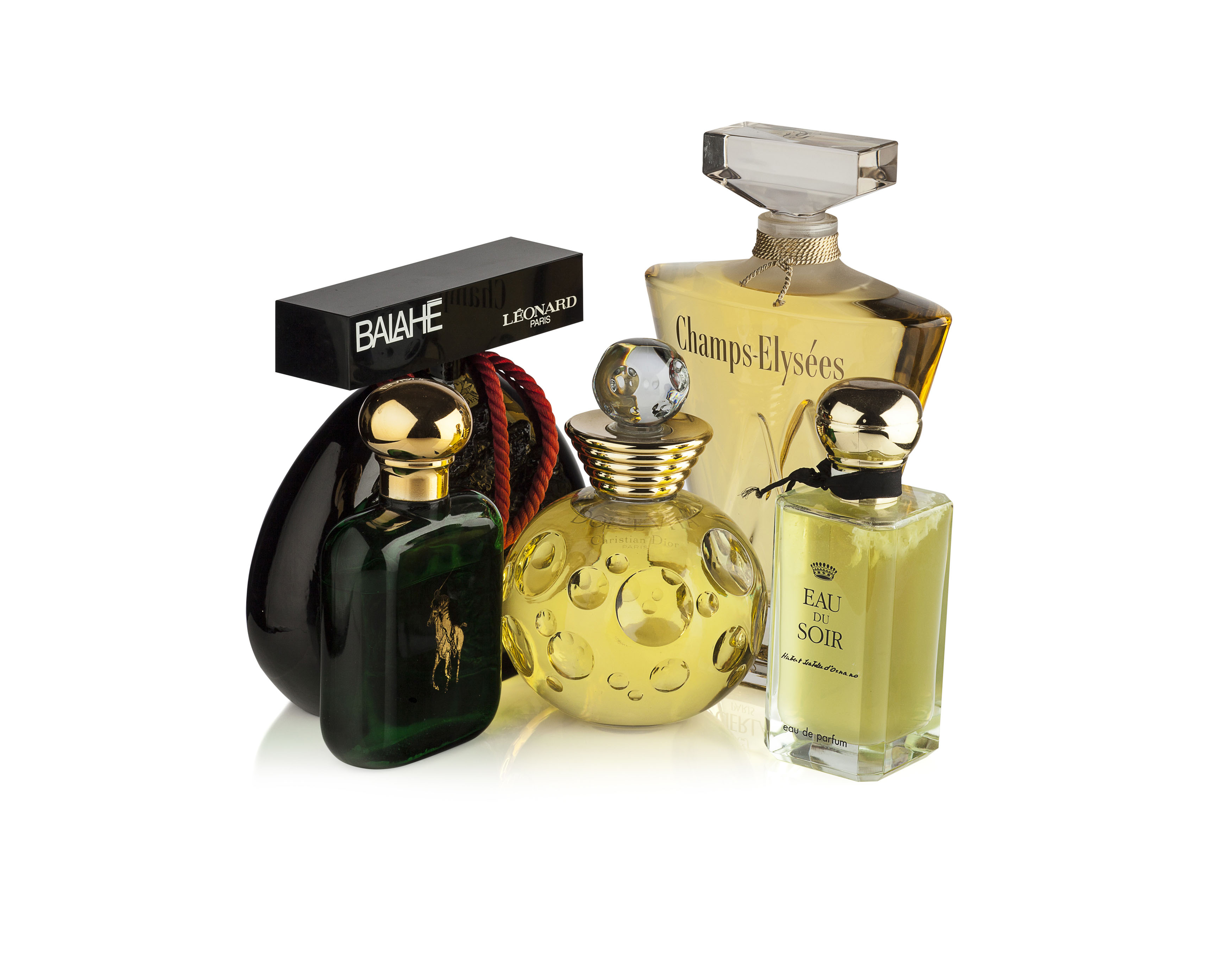 Past auction: GROUP OF FIVE DISPLAY GLASS PERFUME BOTTLES 22