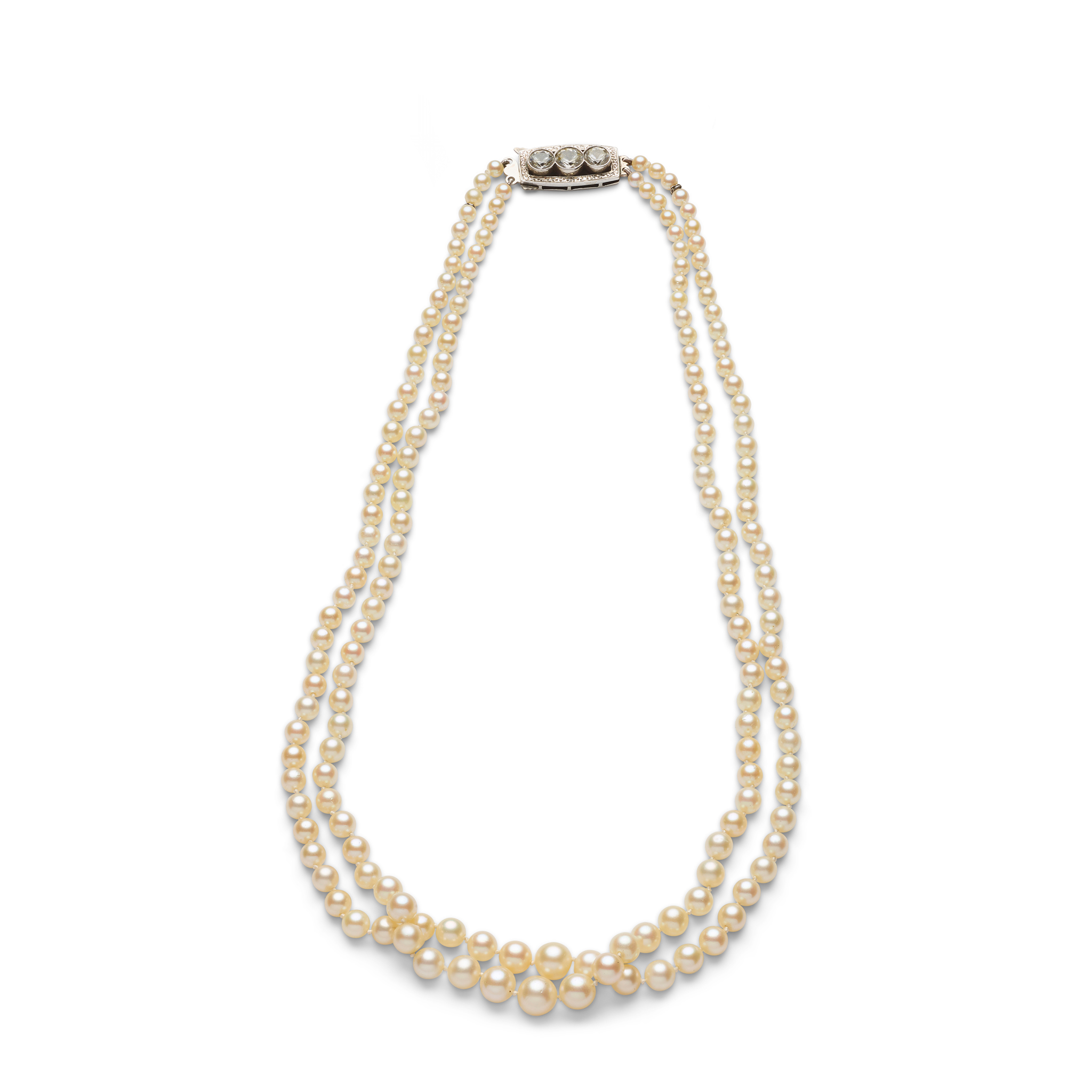 A two row cultured pearl necklace