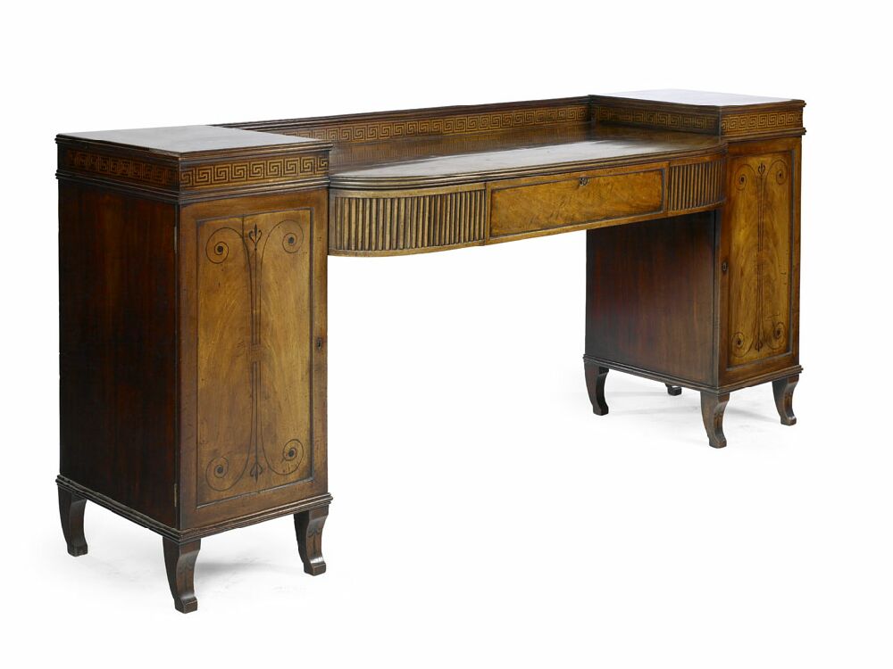 A Regency mahogany twin pedestal sideboard
