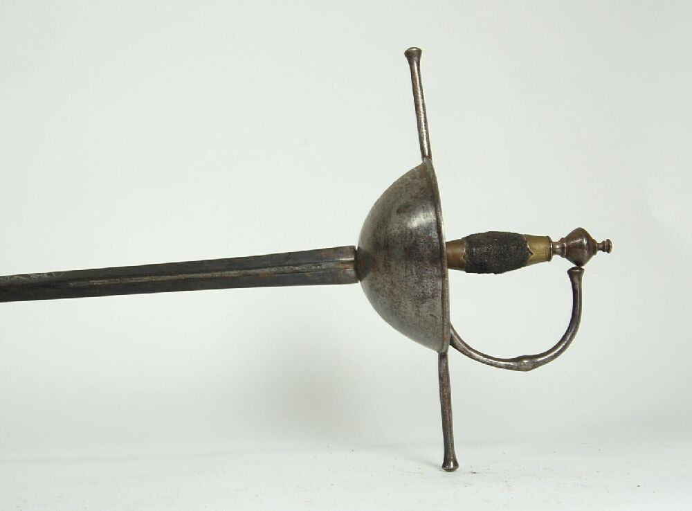 A 17th century Spanish cup hilted rapier
