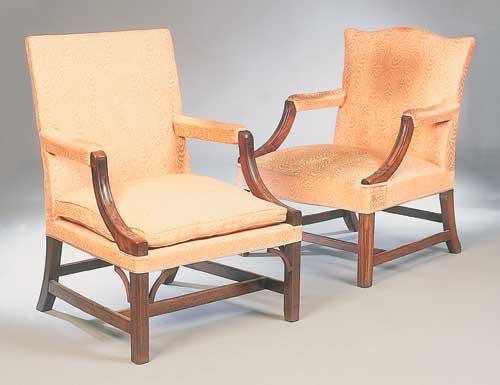 A George III mahogany Raeburn chair