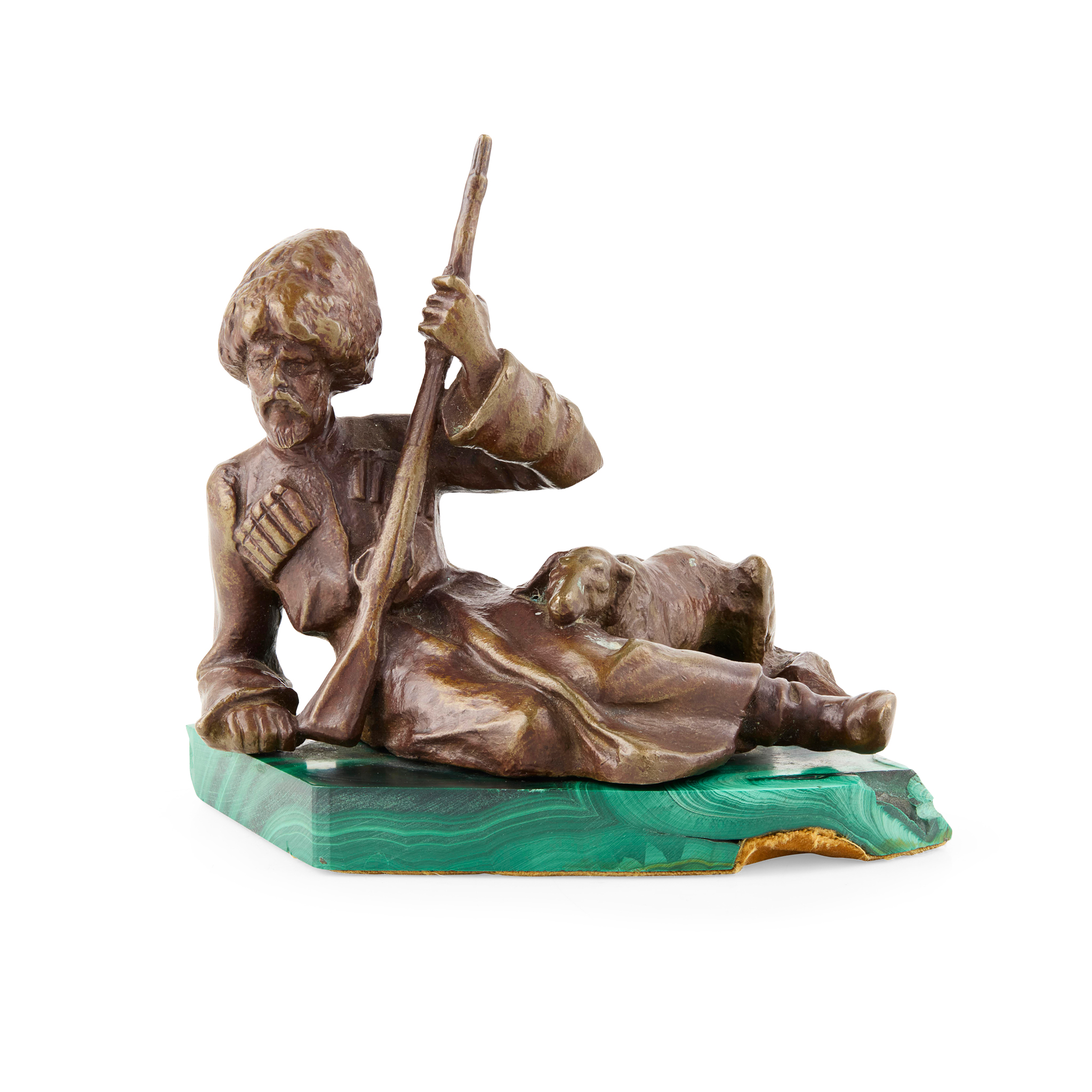 RUSSIAN BRONZE FIGURE OF A COSSACK