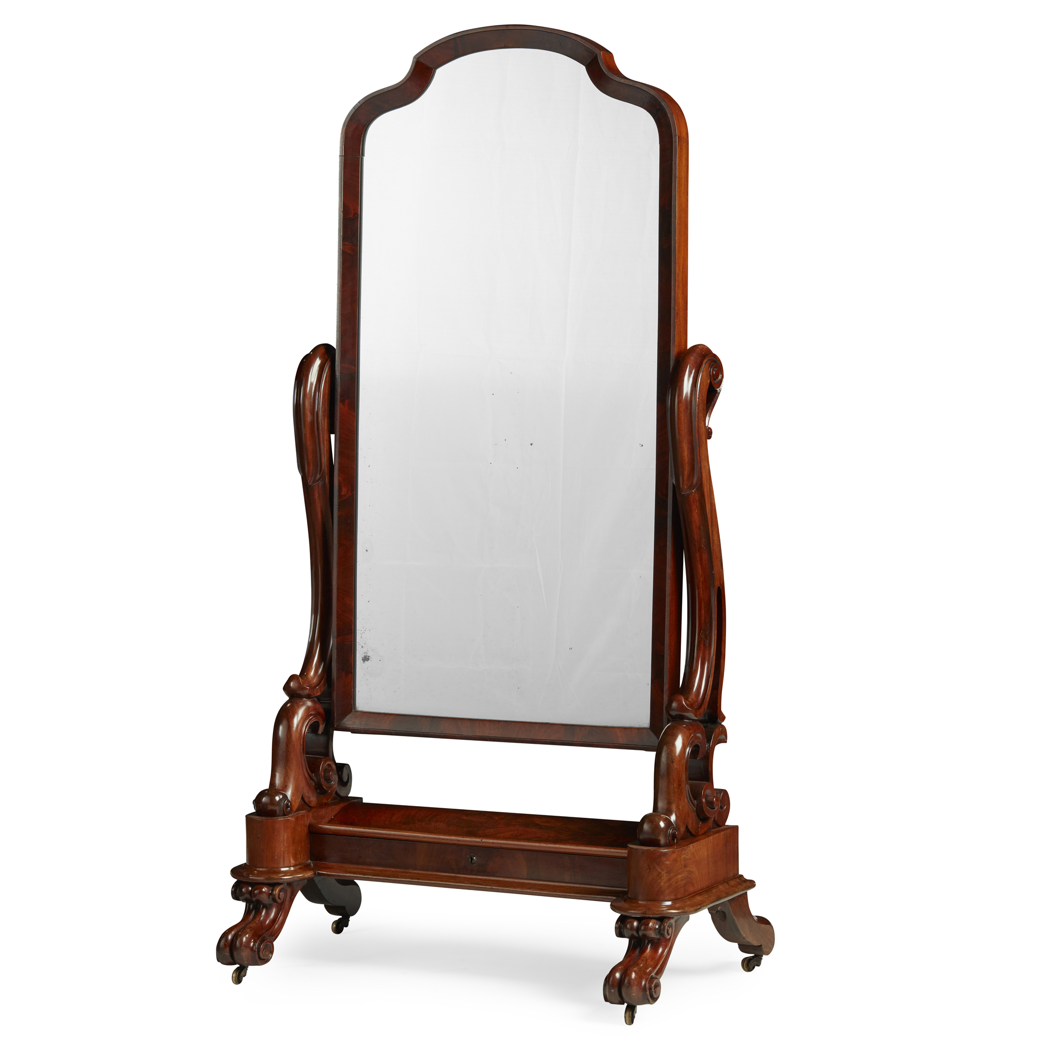 WILLIAM IV MAHOGANY CHEVAL MIRROR