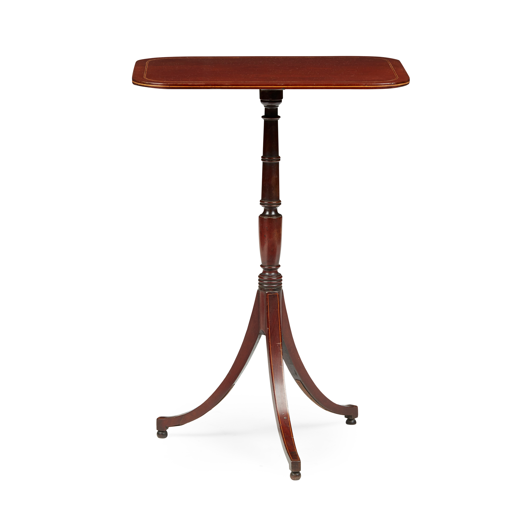 GEORGE III MAHOGANY, EBONY AND BOXWOOD WINE TABLE