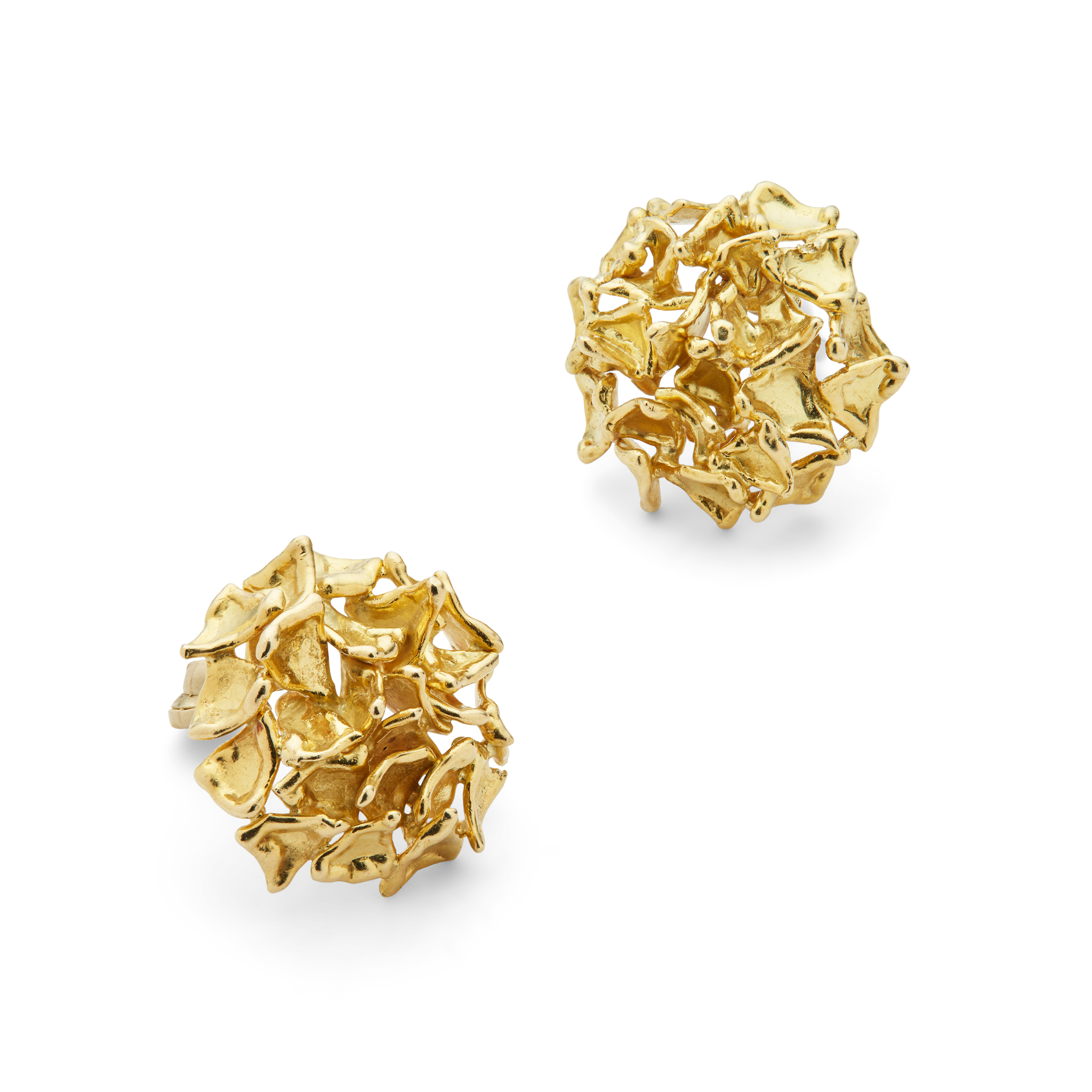 A pair of 1960s 18ct gold earrings