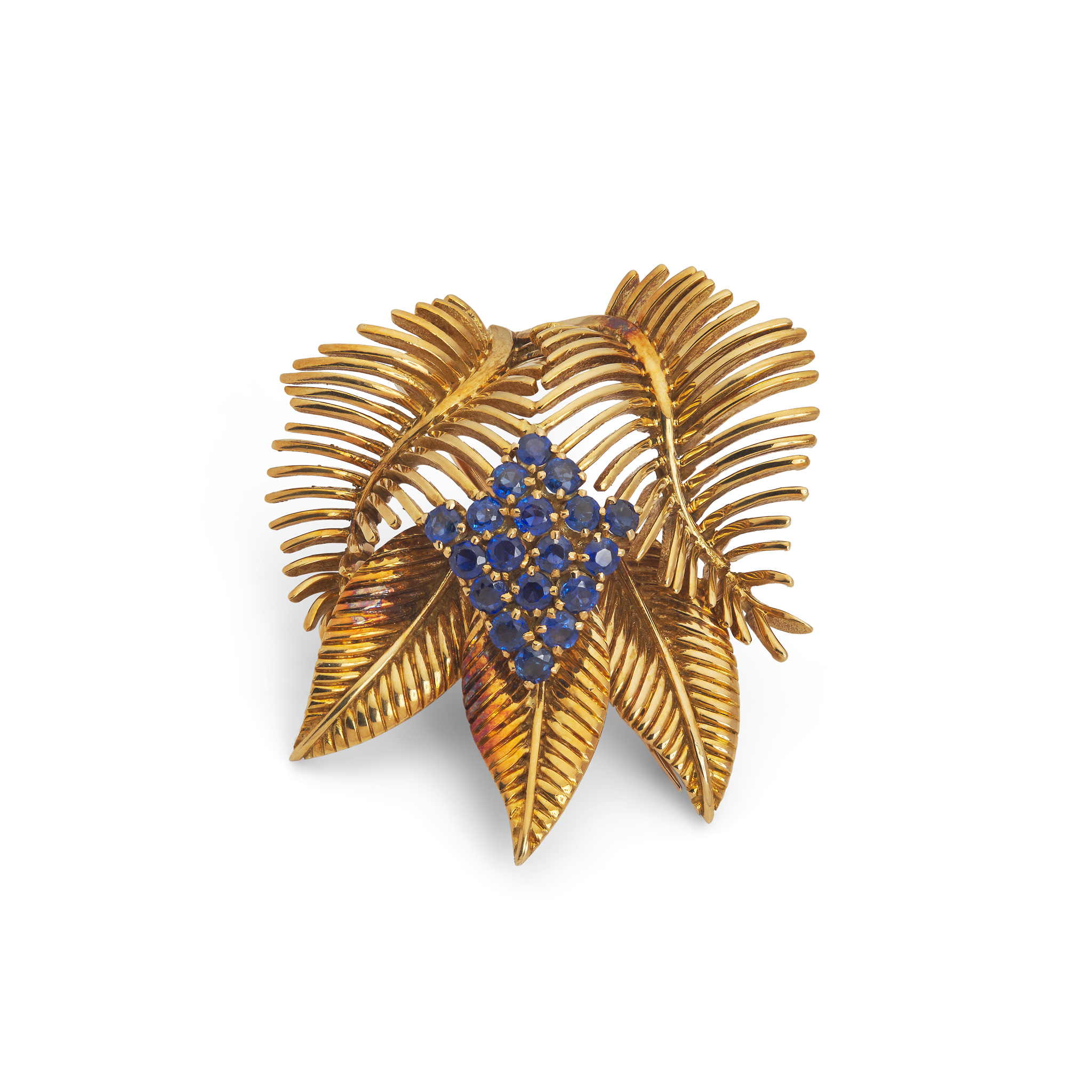A sapphire floral brooch, 1958