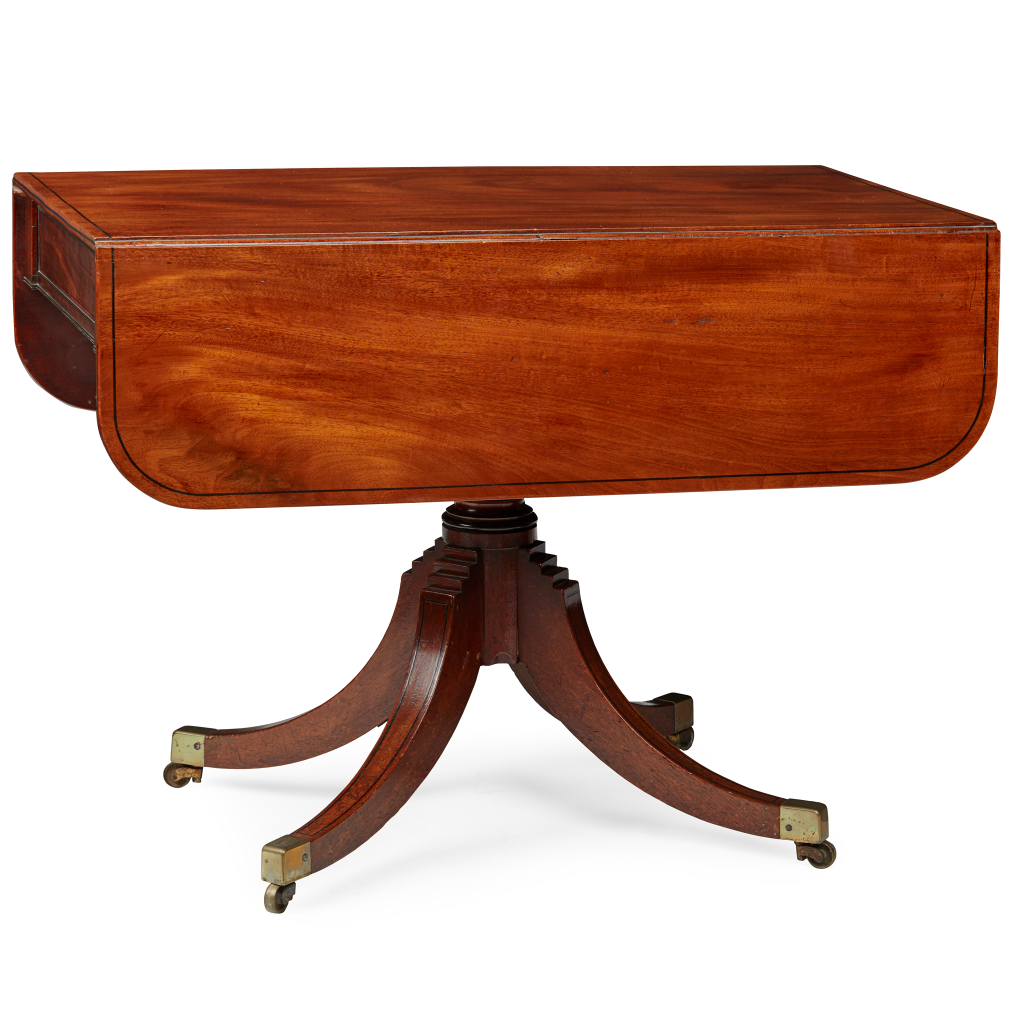 REGENCY MAHOGANY AND EBONY PEMBROKE TABLE