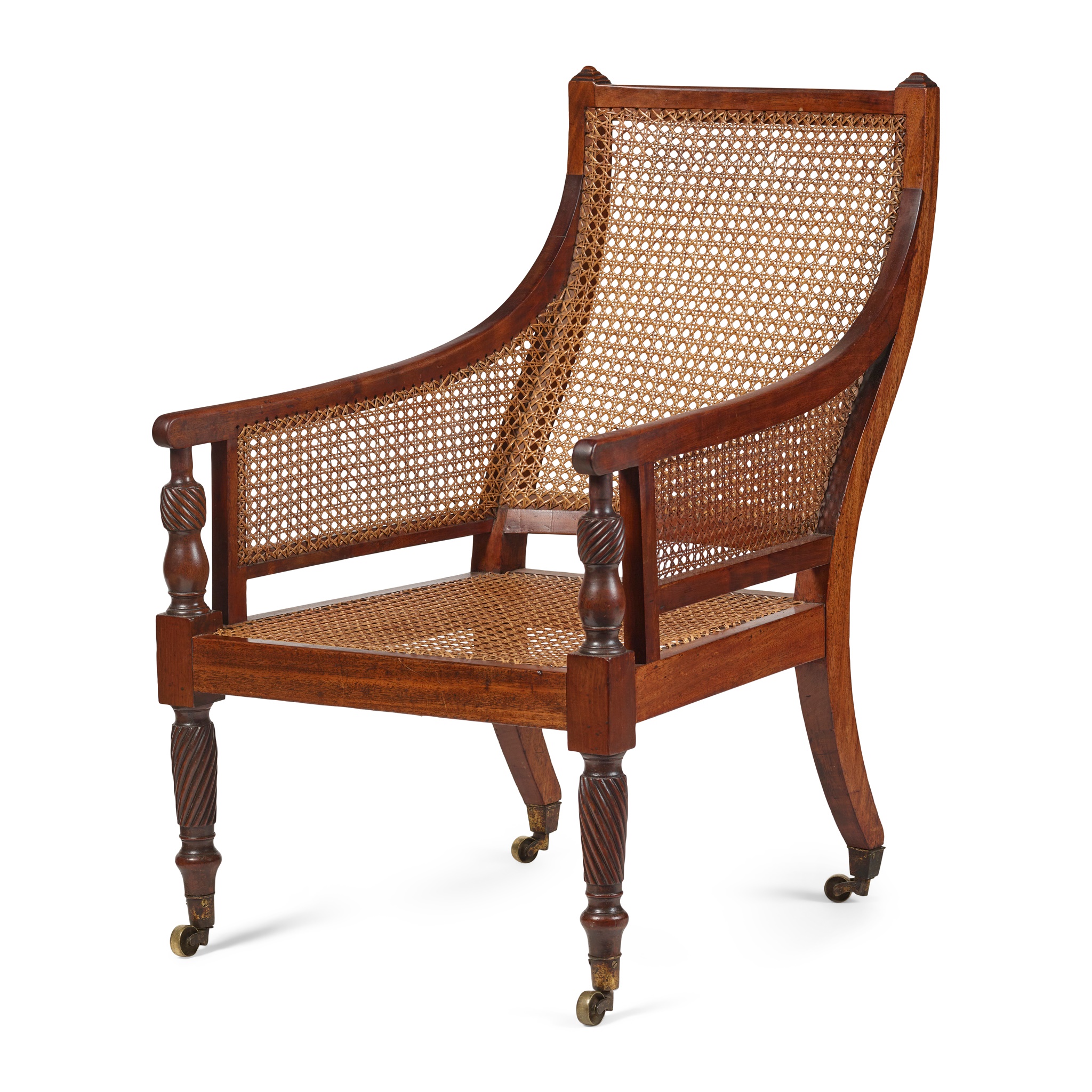 IRISH REGENCY MAHOGANY BERGÈRE