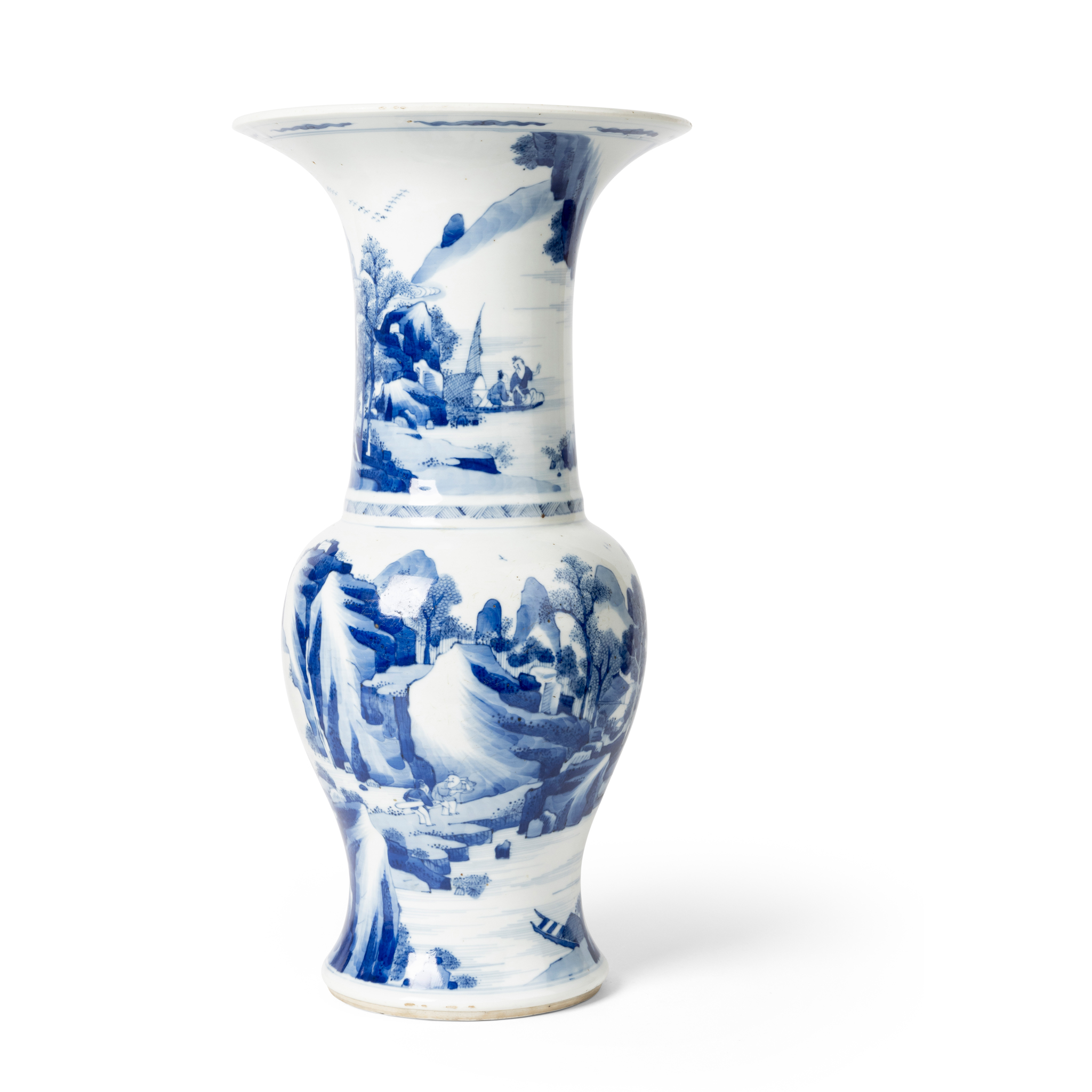 CHINESE BLUE AND WHITE YENYEN VASE