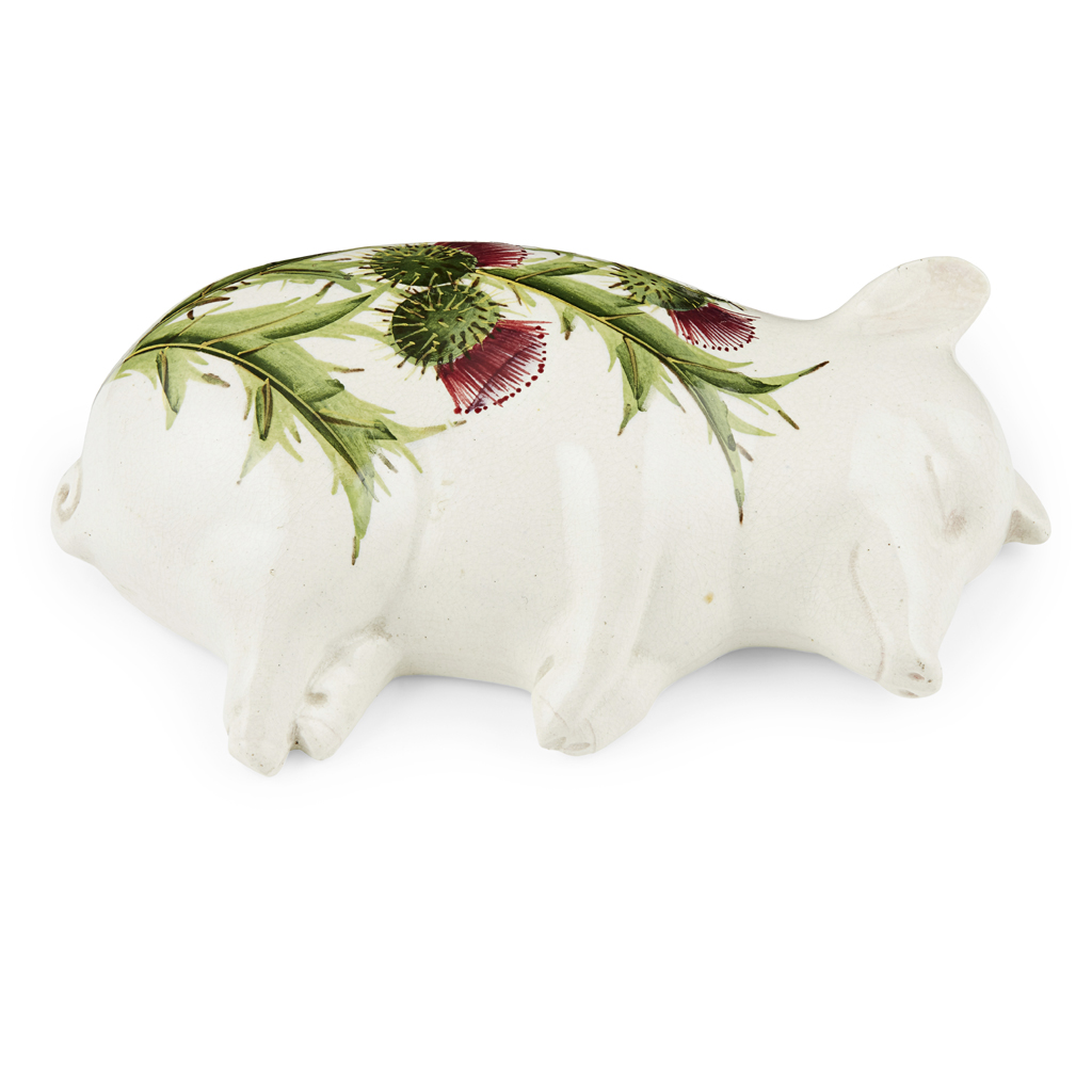 A RARE WEMYSS WARE SLEEPING PIG