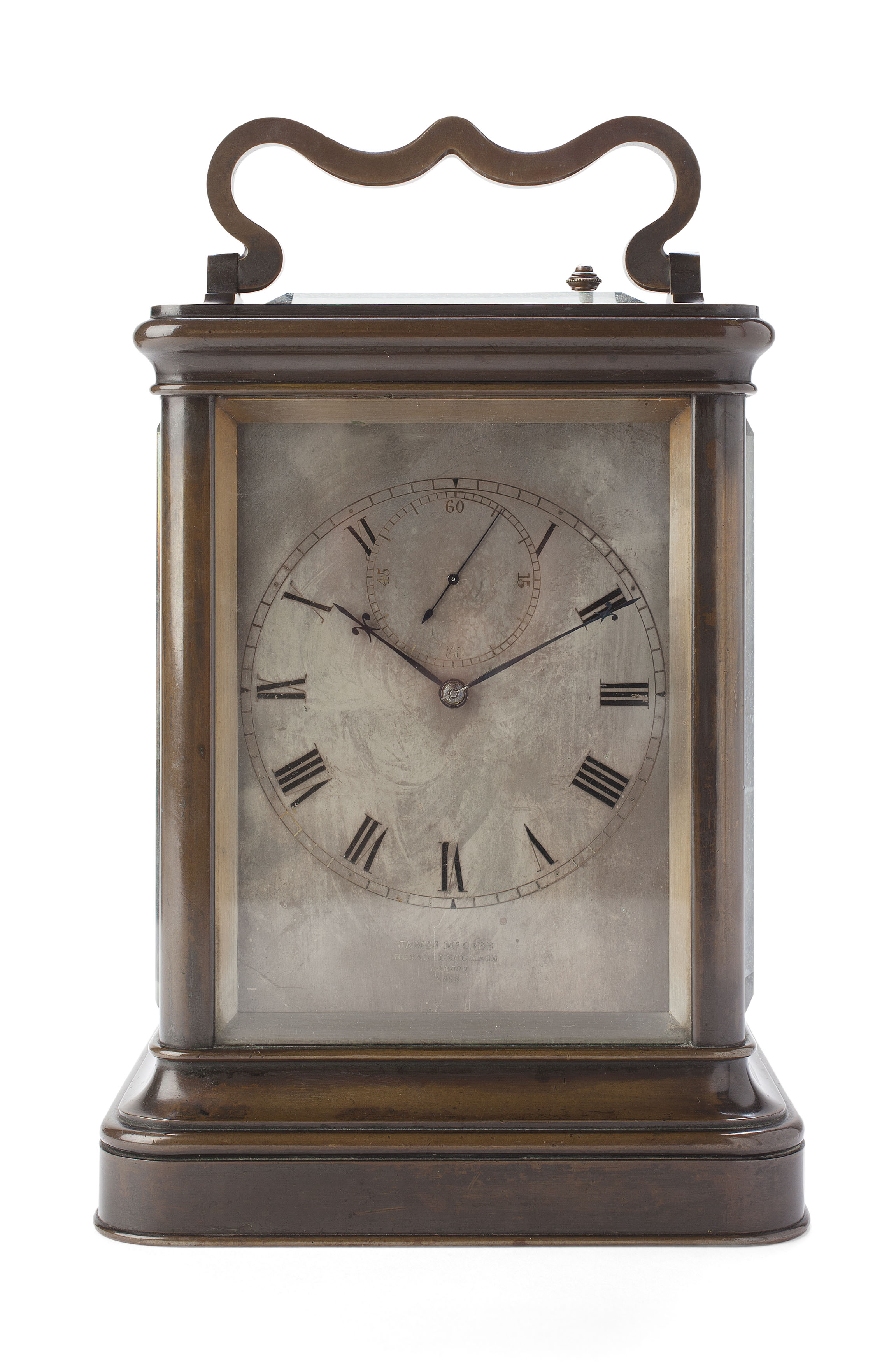 GIANT PATINATED BRONZE REPEATING CARRIAGE CLOCK, BY JAMES MCCABE, LONDON