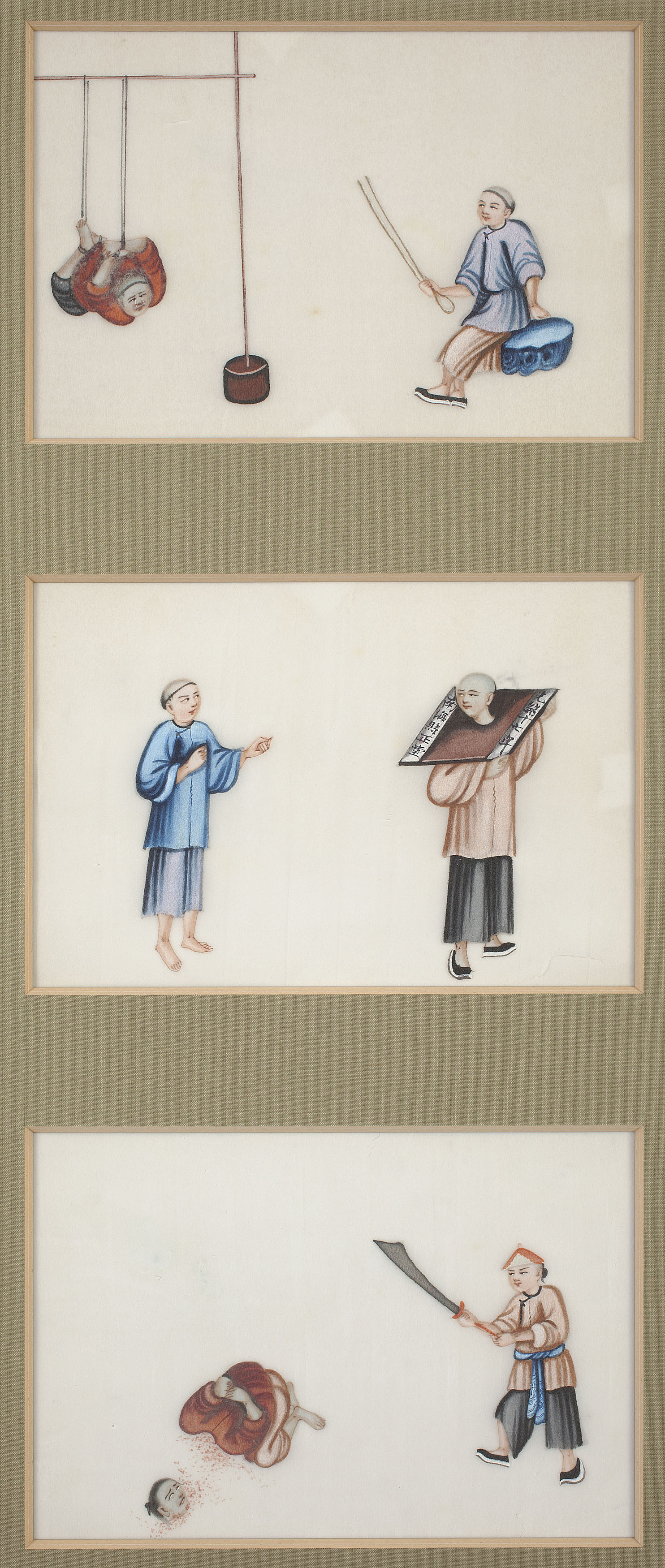 SIX CHINESE RICE PAPER PAINTINGS