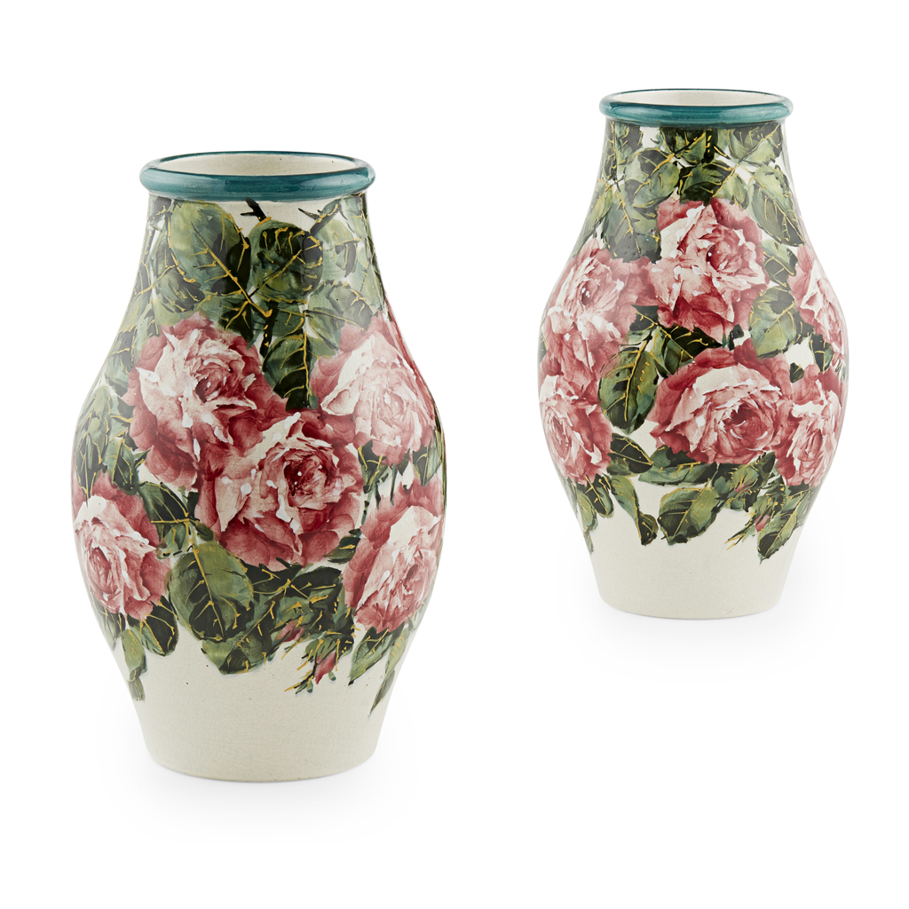 A PAIR OF WEMYSS WARE VASES