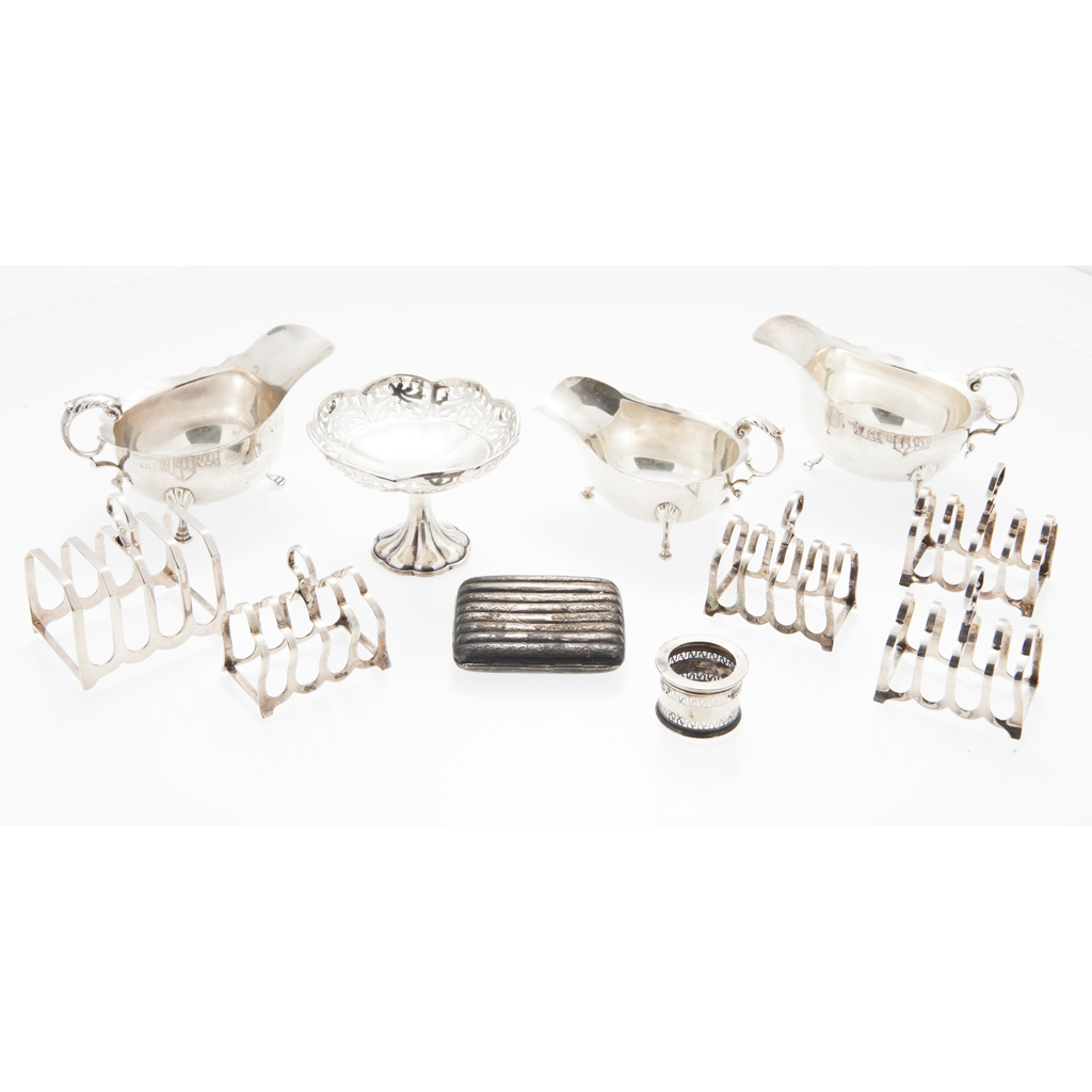 A group of modern silver