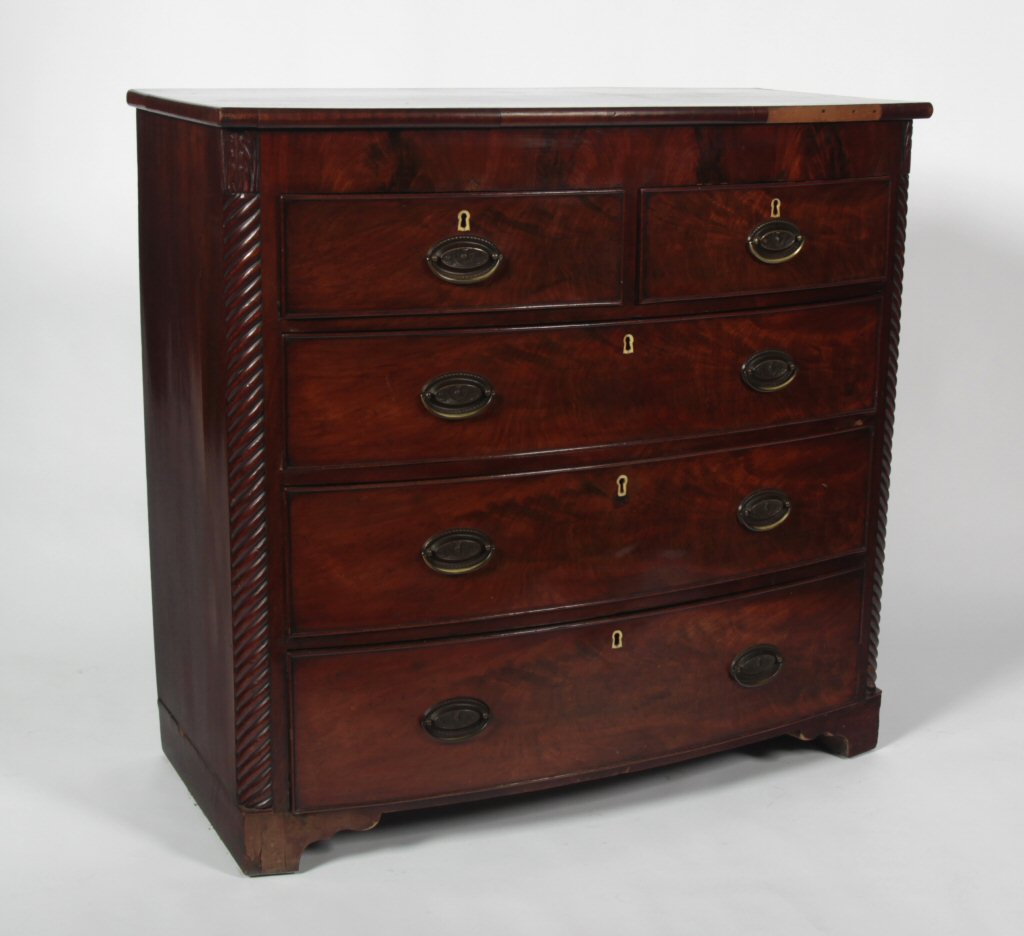 A Regency mahogany bowfront chest