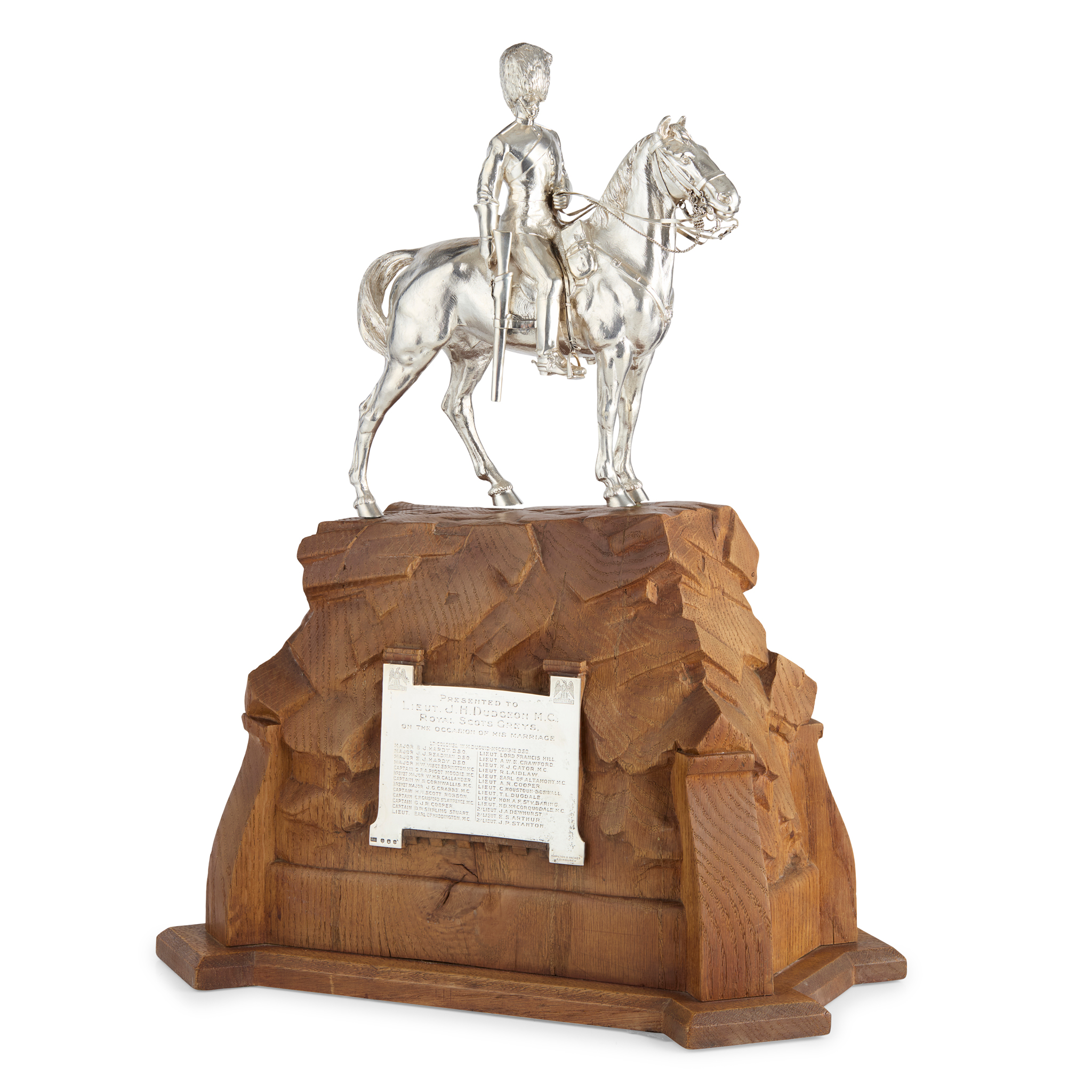 AN IMPRESSIVE GEORGE V ROYAL SCOTS GREY PRESENTATION SCULPTURE