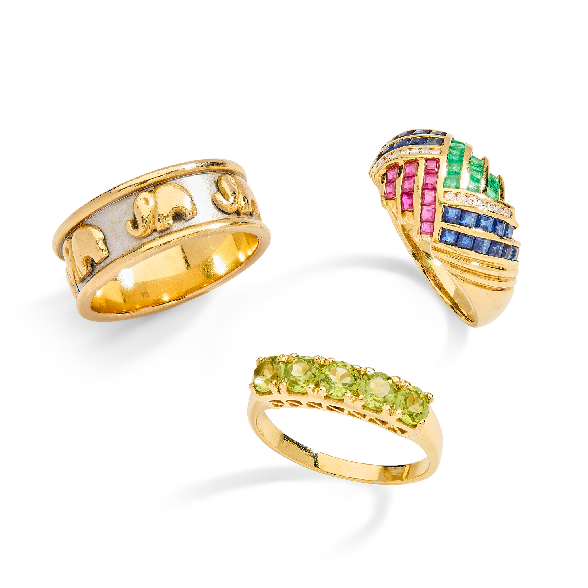 A collection of three rings