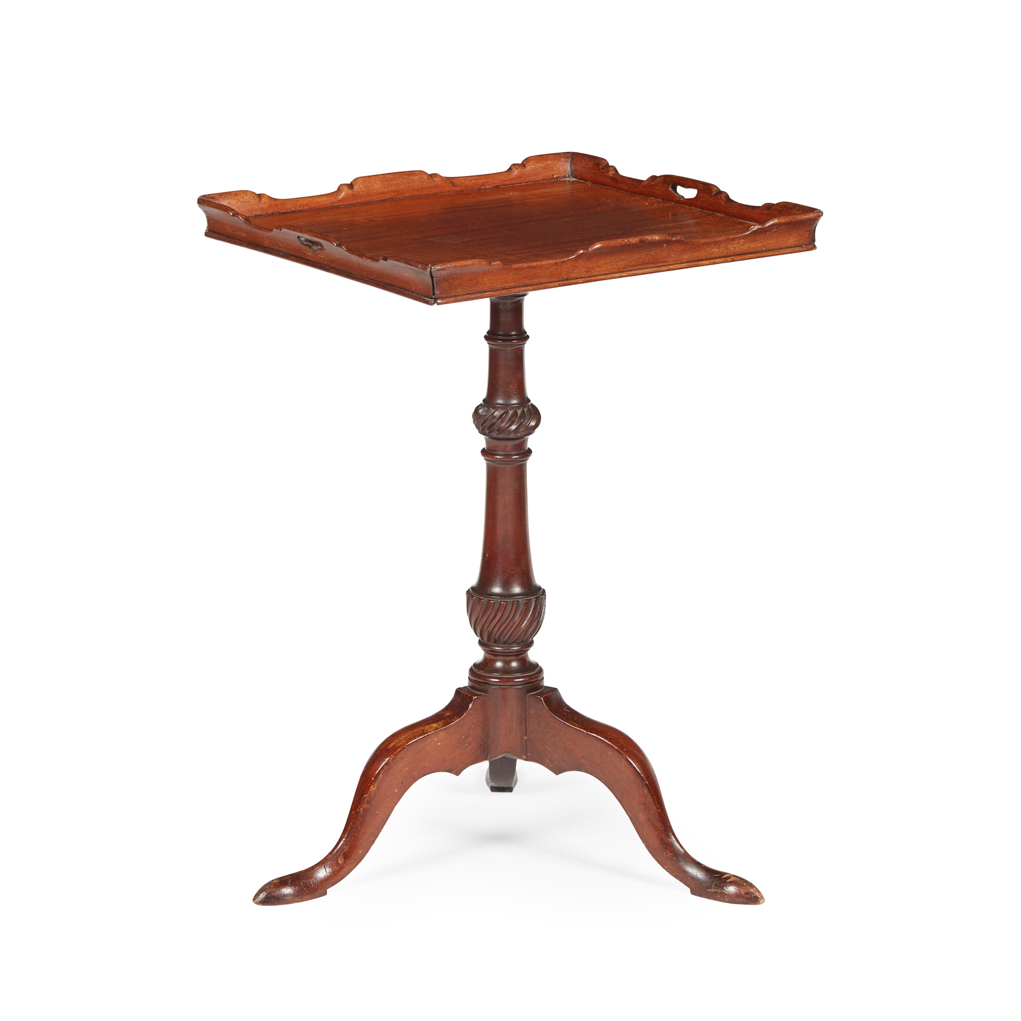 GEORGE III MAHOGANY TRAY TOP WINE TABLE, POSSIBLY IRISH