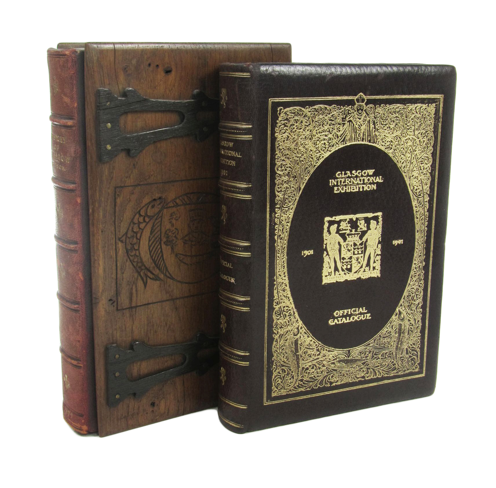 Glasgow, 2 books, one extra-illustrated with original drawings and a map - Gibson, John