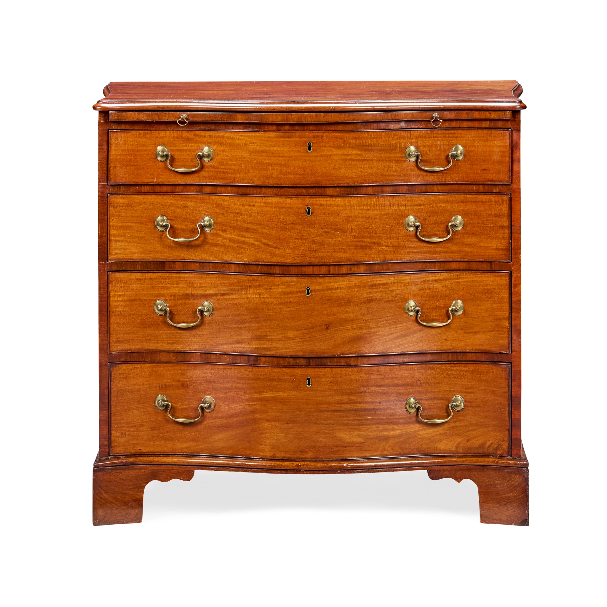 GEORGE III MAHOGANY SERPENTINE CHEST OF DRAWERS