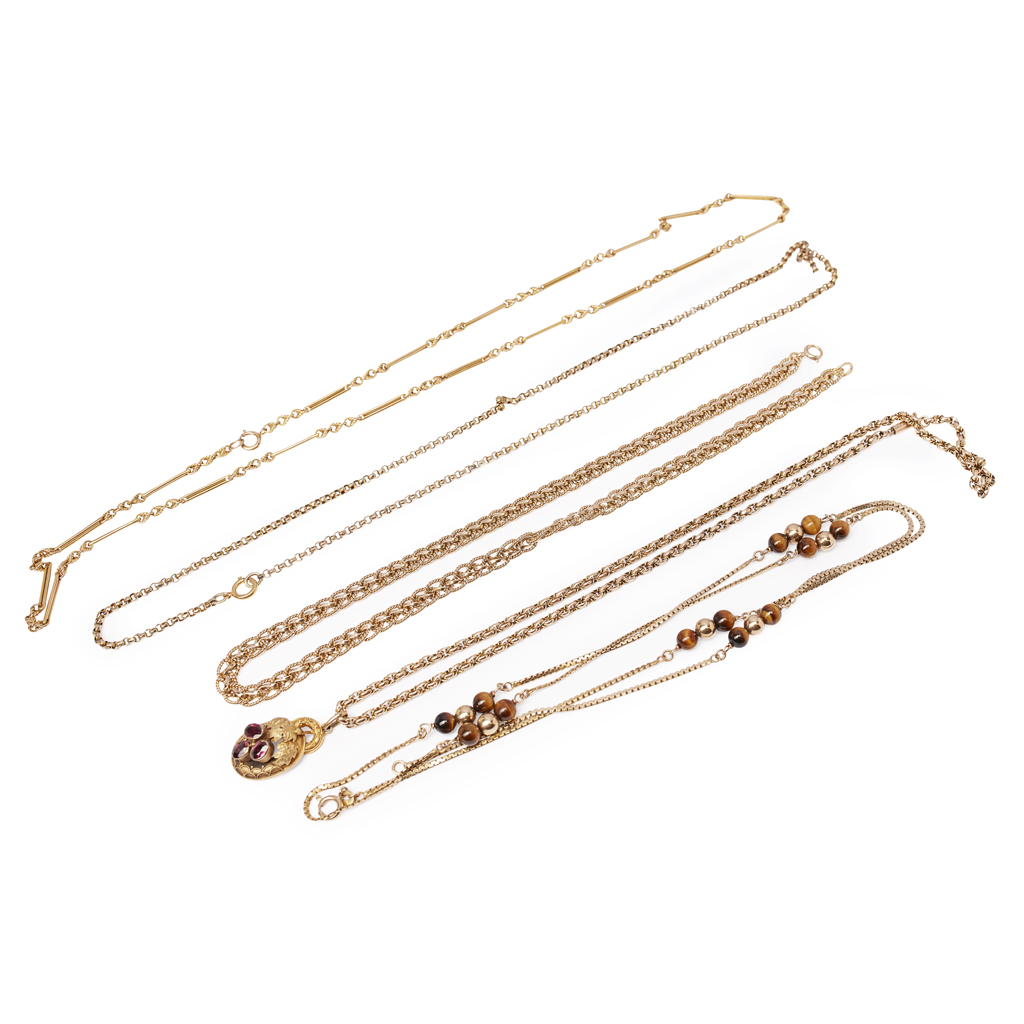 A collection of neckchains