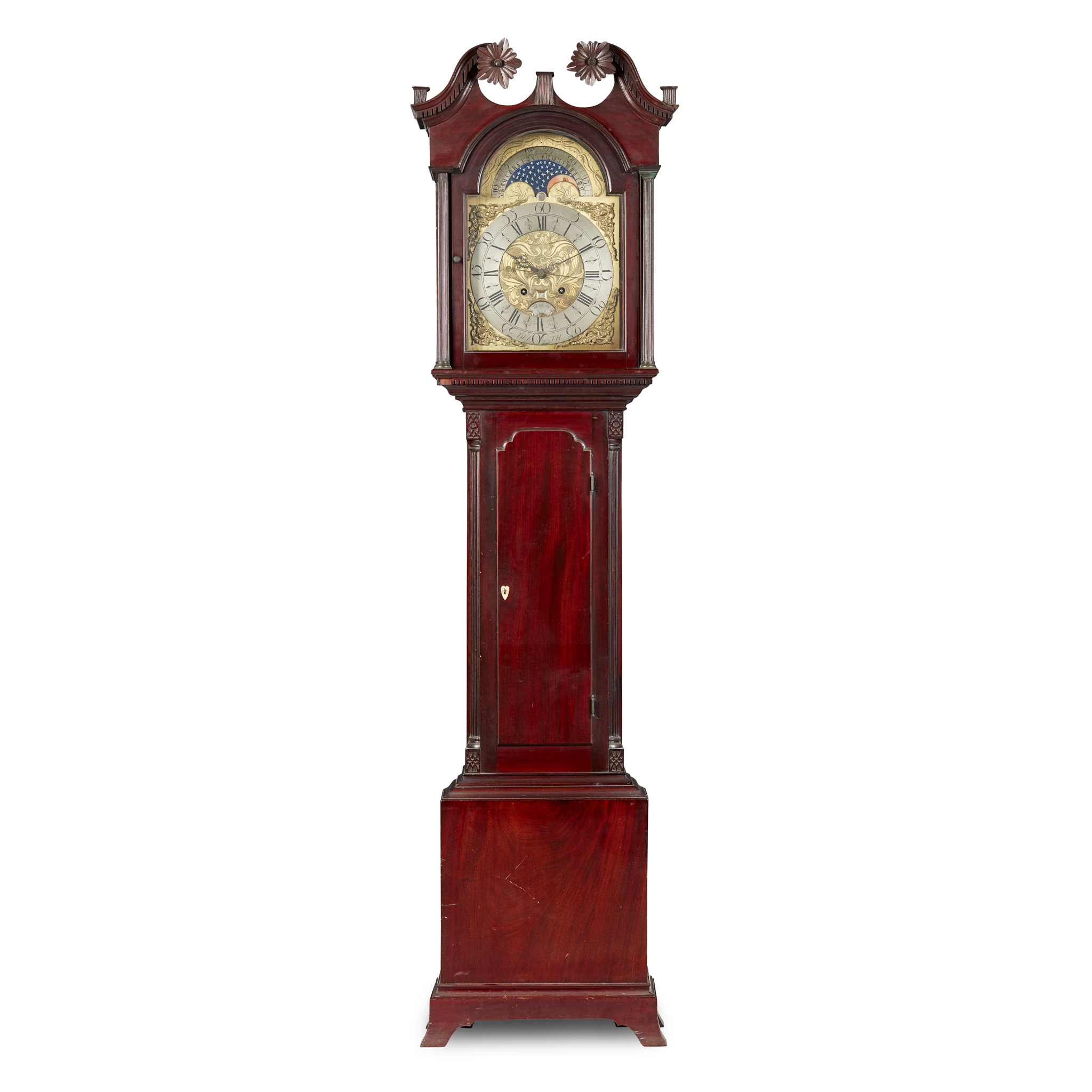 SCOTTISH GEORGE III MAHOGANY MOONPHASE LONGCASE CLOCK