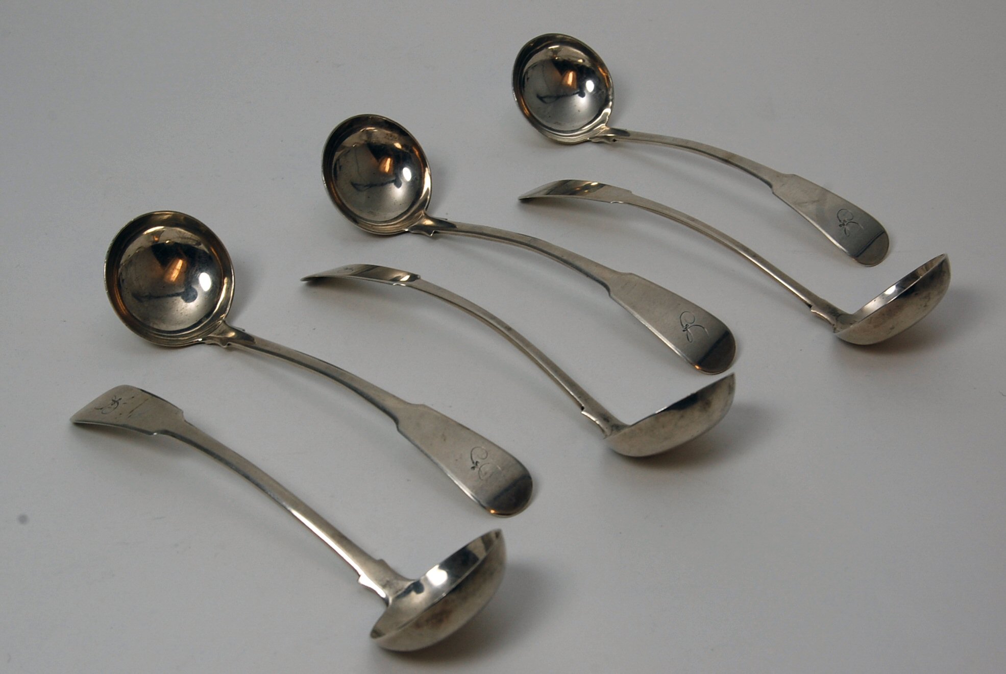 Dundee - a set of six Scottish provincial toddy ladles