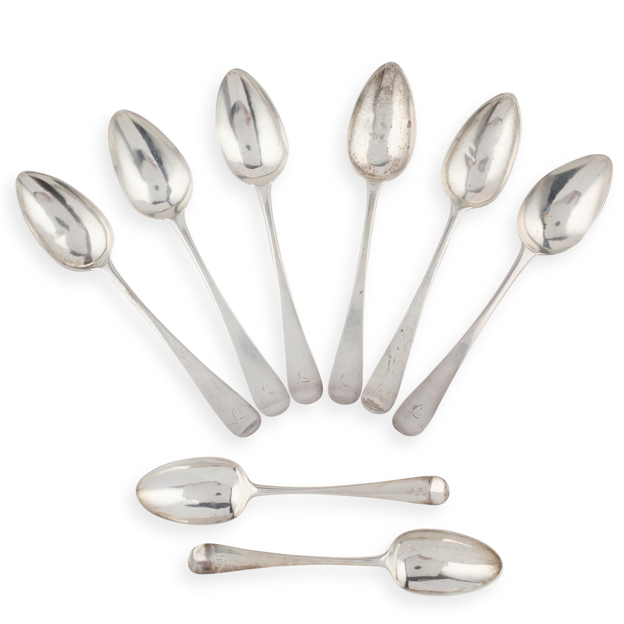 A SET OF SIX MATCHED GEORGE III TABLESPOONS