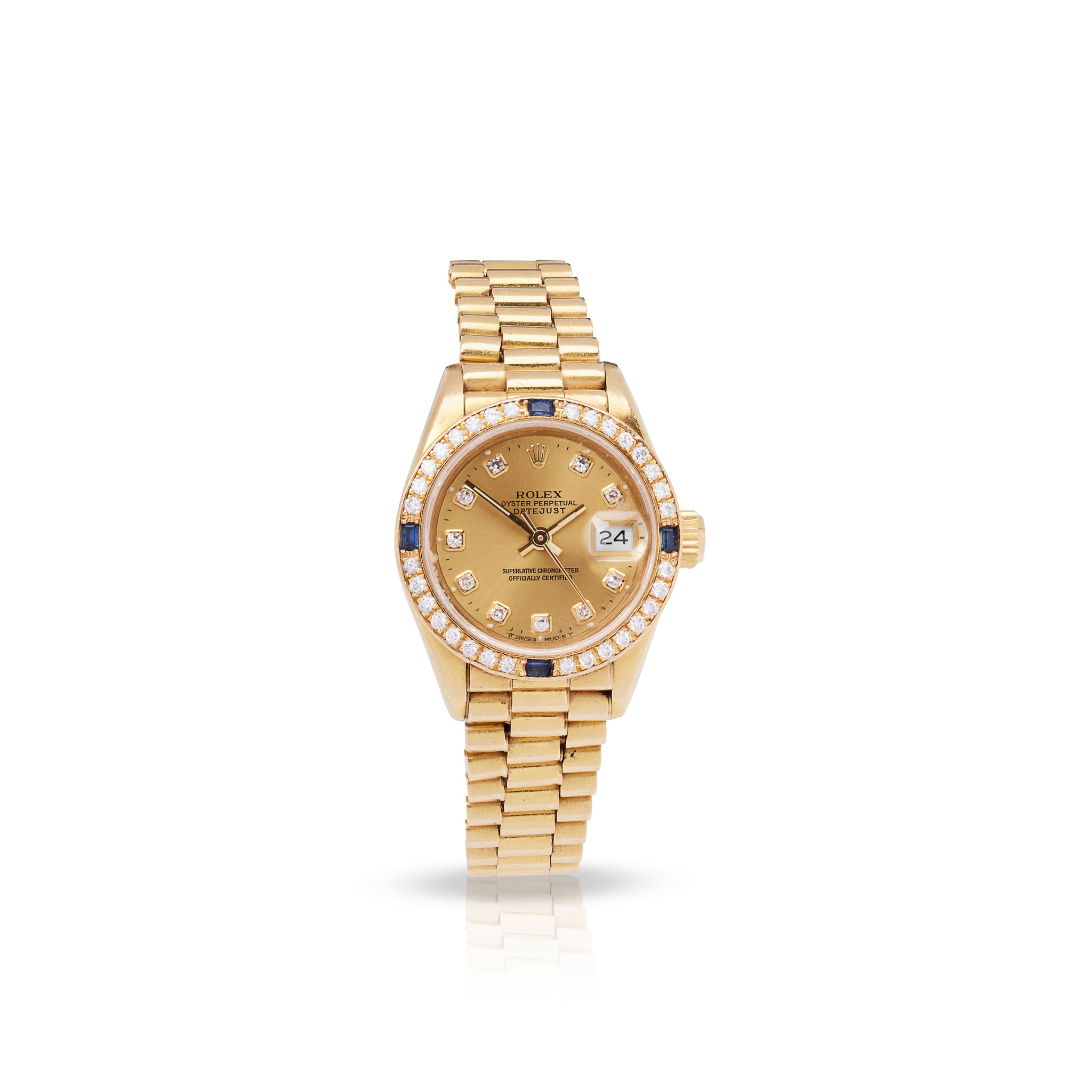 Rolex: A sapphire and diamond-set watch