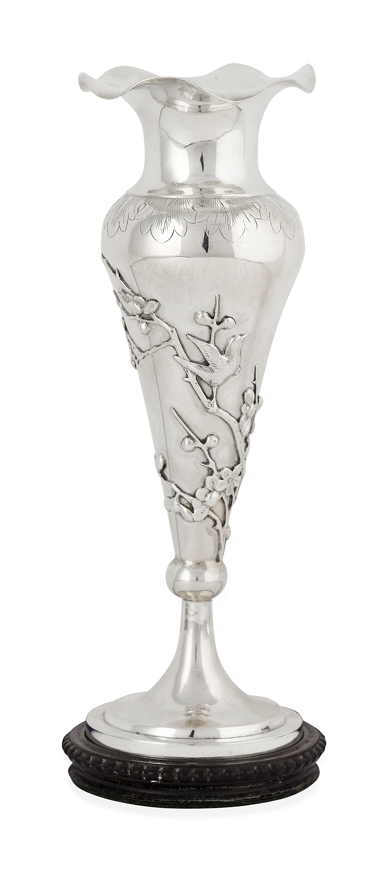 CHINESE EXPORT SILVER VASE