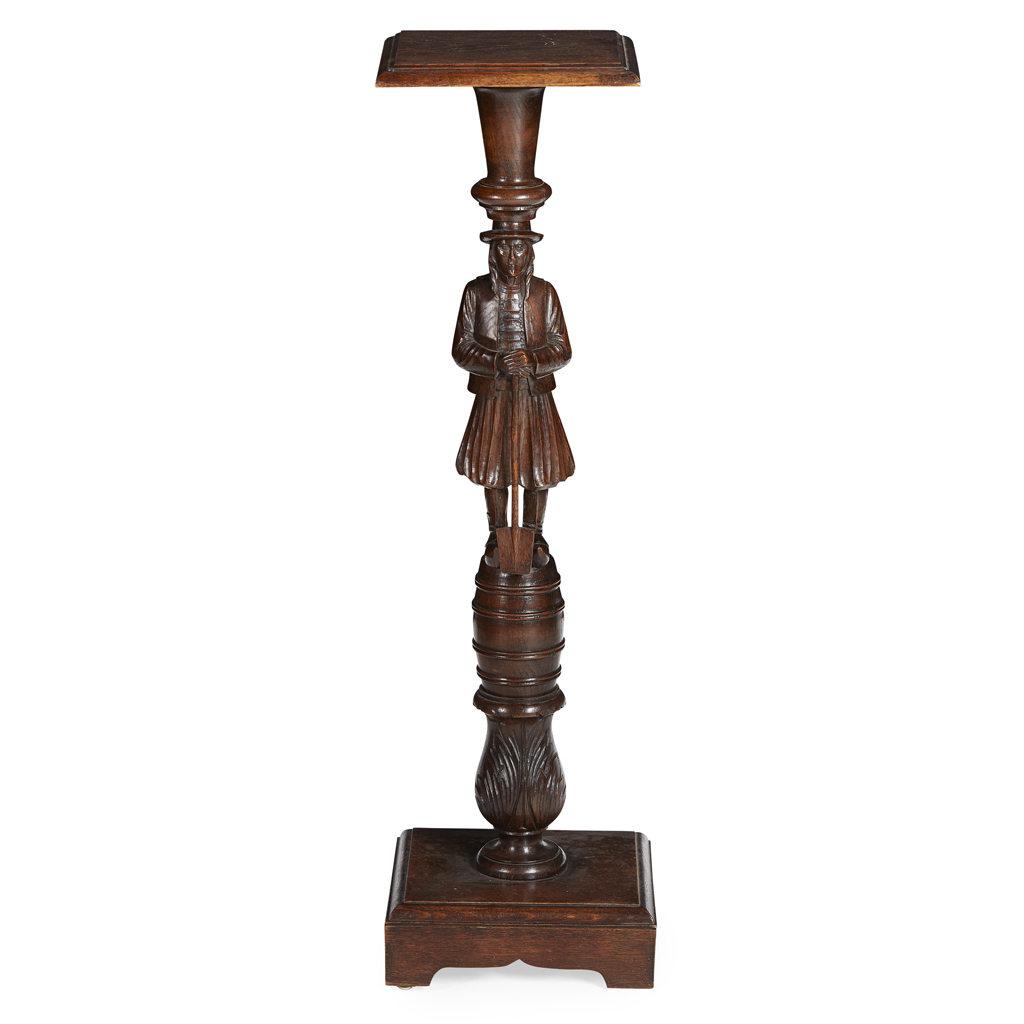 CARVED MAHOGANY FIGURAL TORCHERE