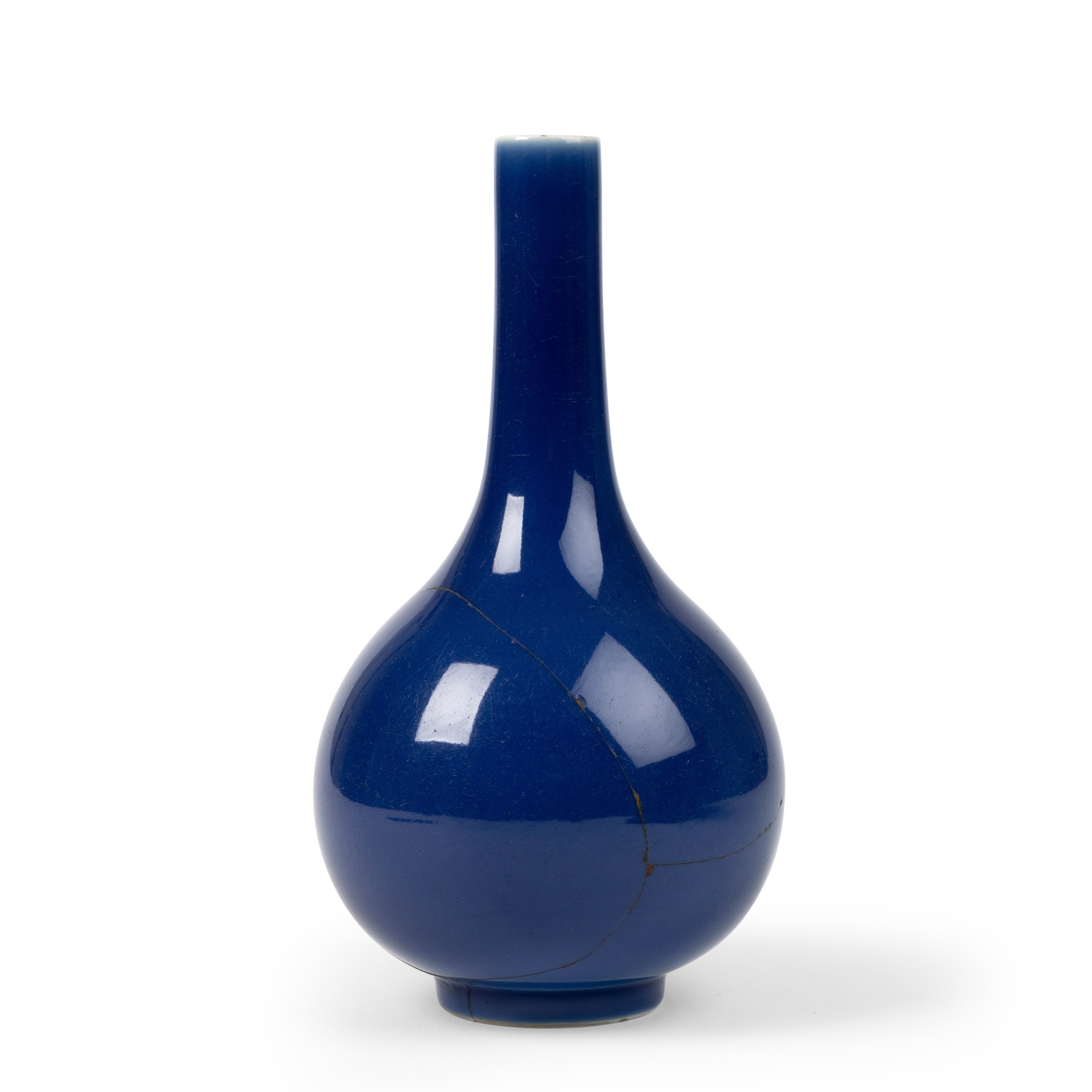 BLUE-GLAZED BOTTLE VASE
