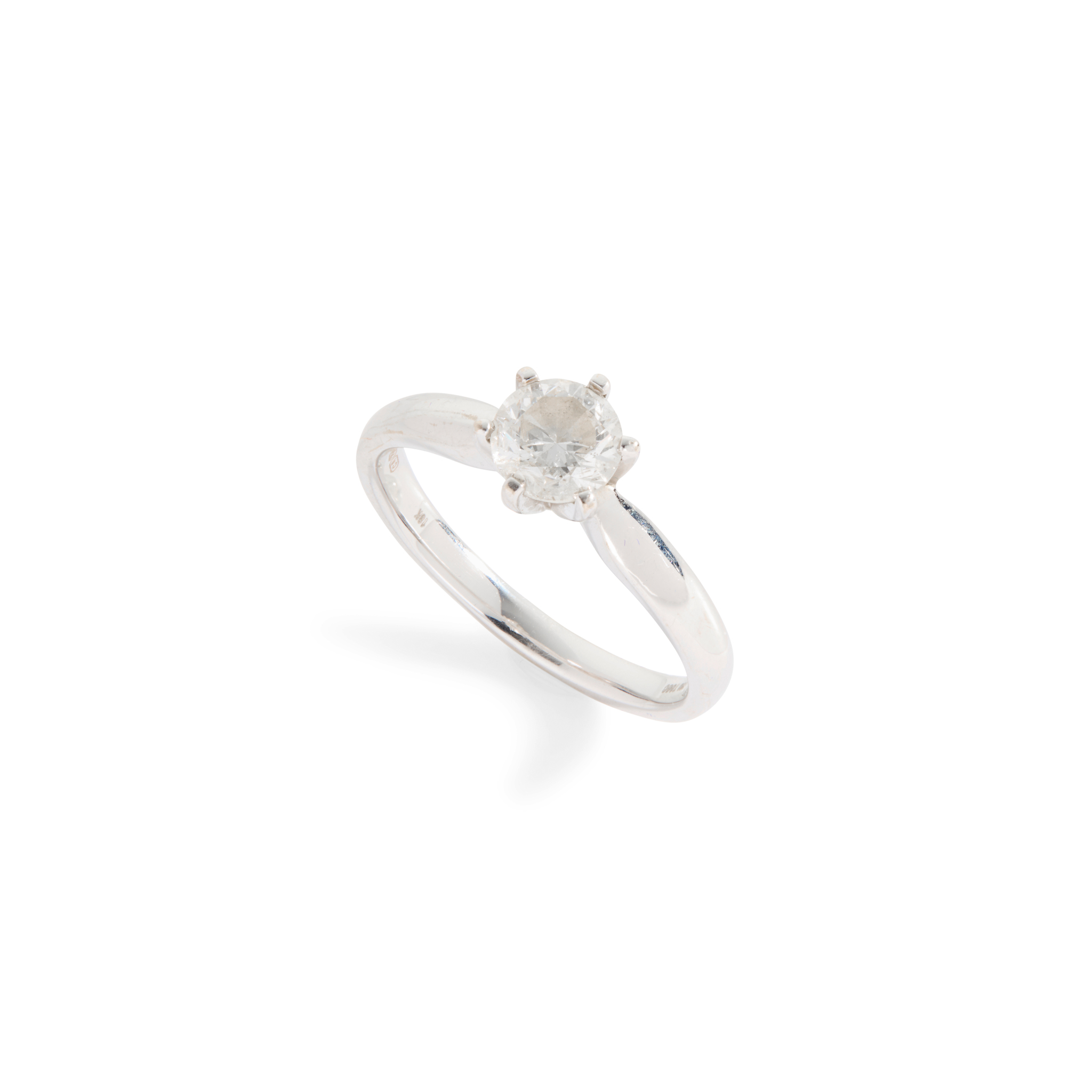 An 18ct gold diamond single-stone ring